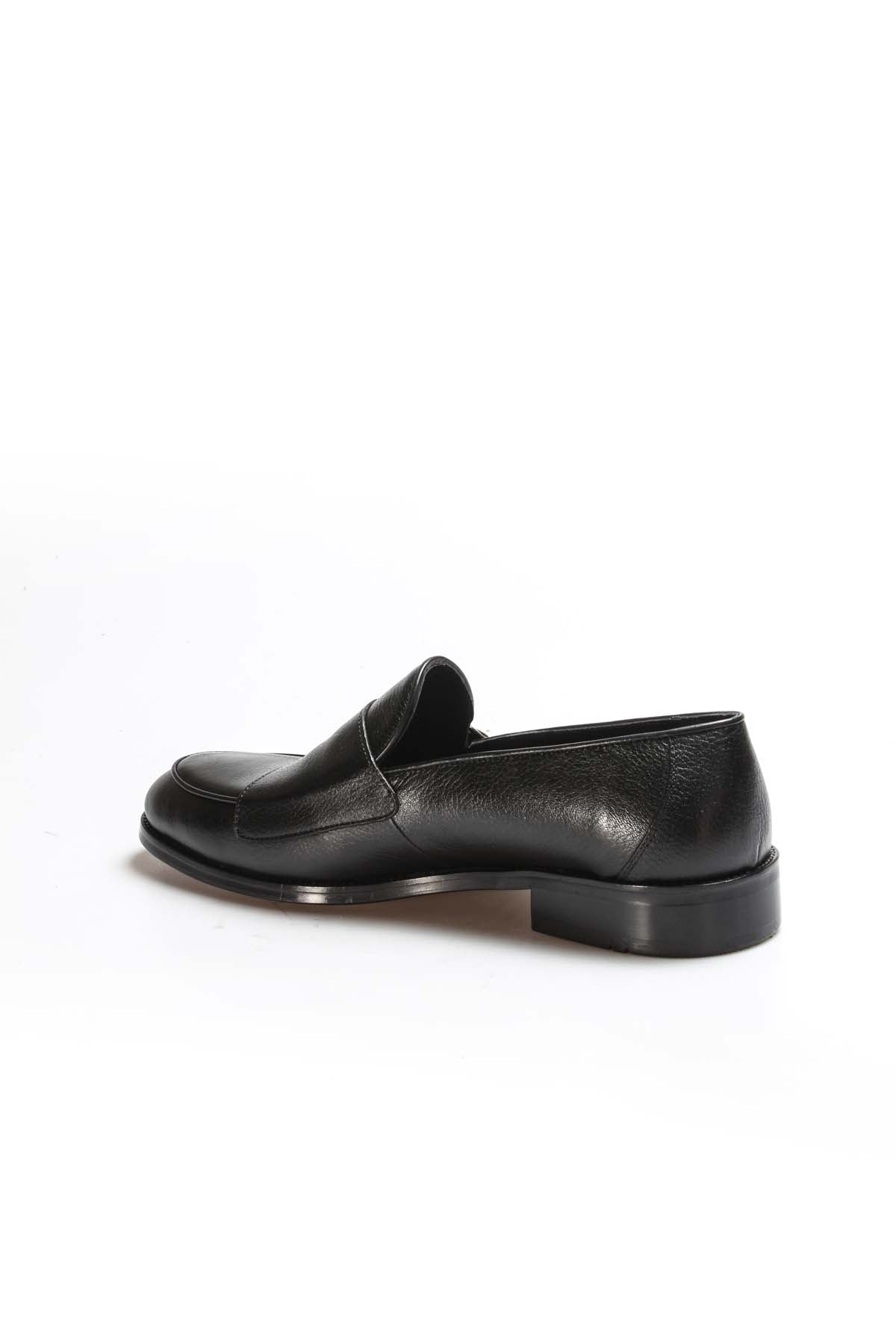 KOALA SYDNEY Men's Black Leather Loafers with Double Buckle Detail