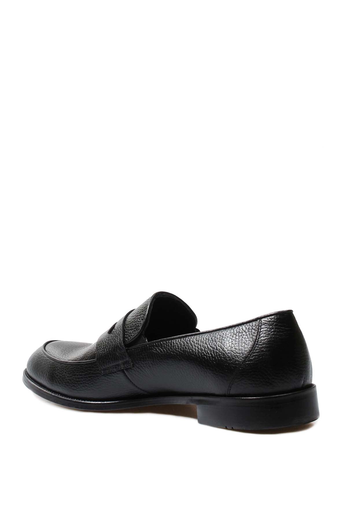 KOALA SYDNEY Men's Black Pebble Grain Leather Loafers
