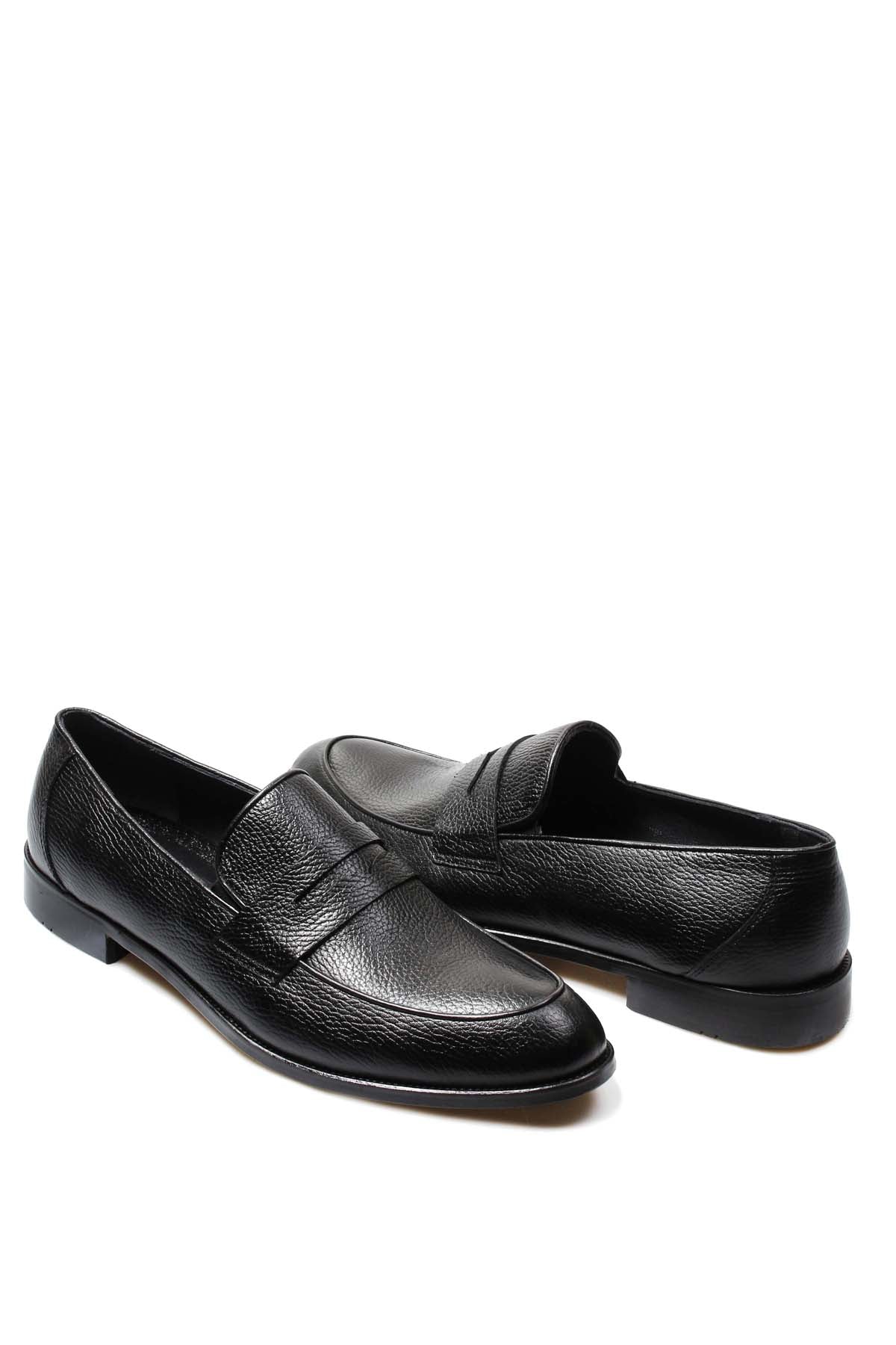 KOALA SYDNEY Men's Black Pebble Grain Leather Loafers