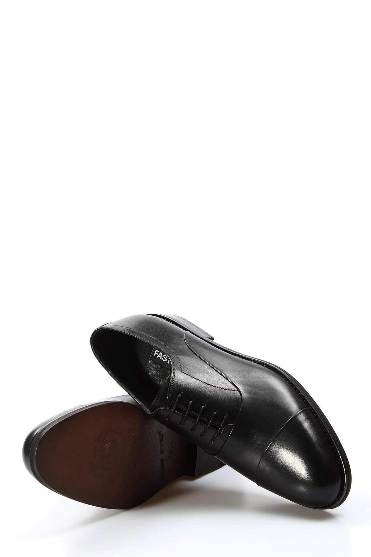 KOALA SYDNEY Men's Black Leather Cap-Toe Oxford Shoes