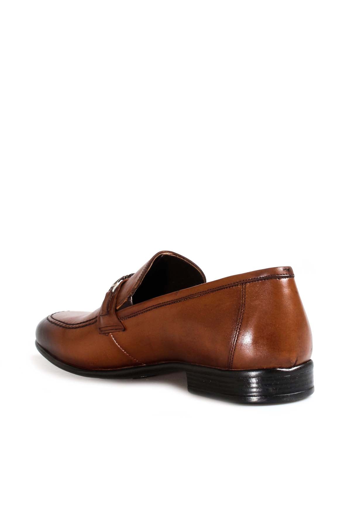 KOALA SYDNEY Men's Brown Leather Loafers with Metal Bit Detail