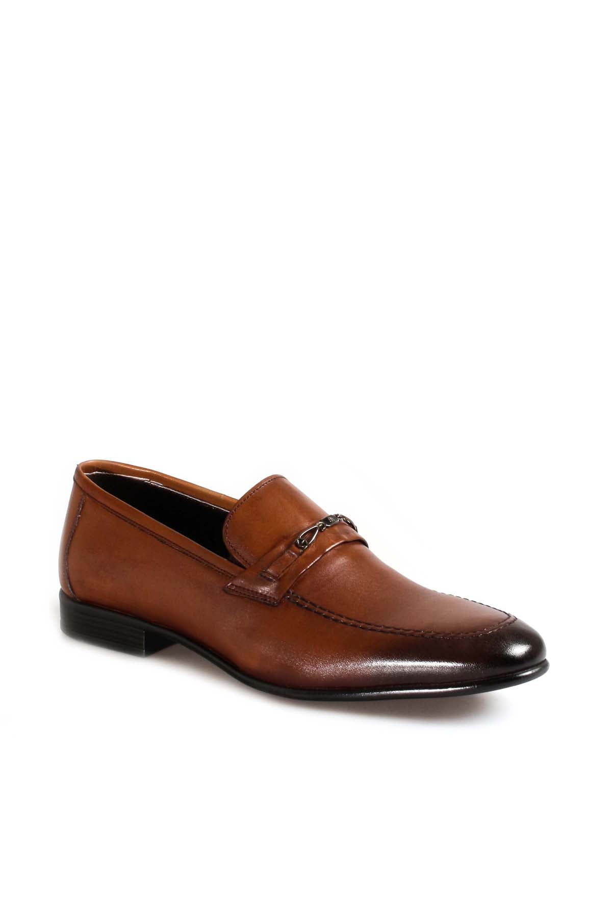KOALA SYDNEY Men's Brown Leather Loafers with Metal Bit Detail