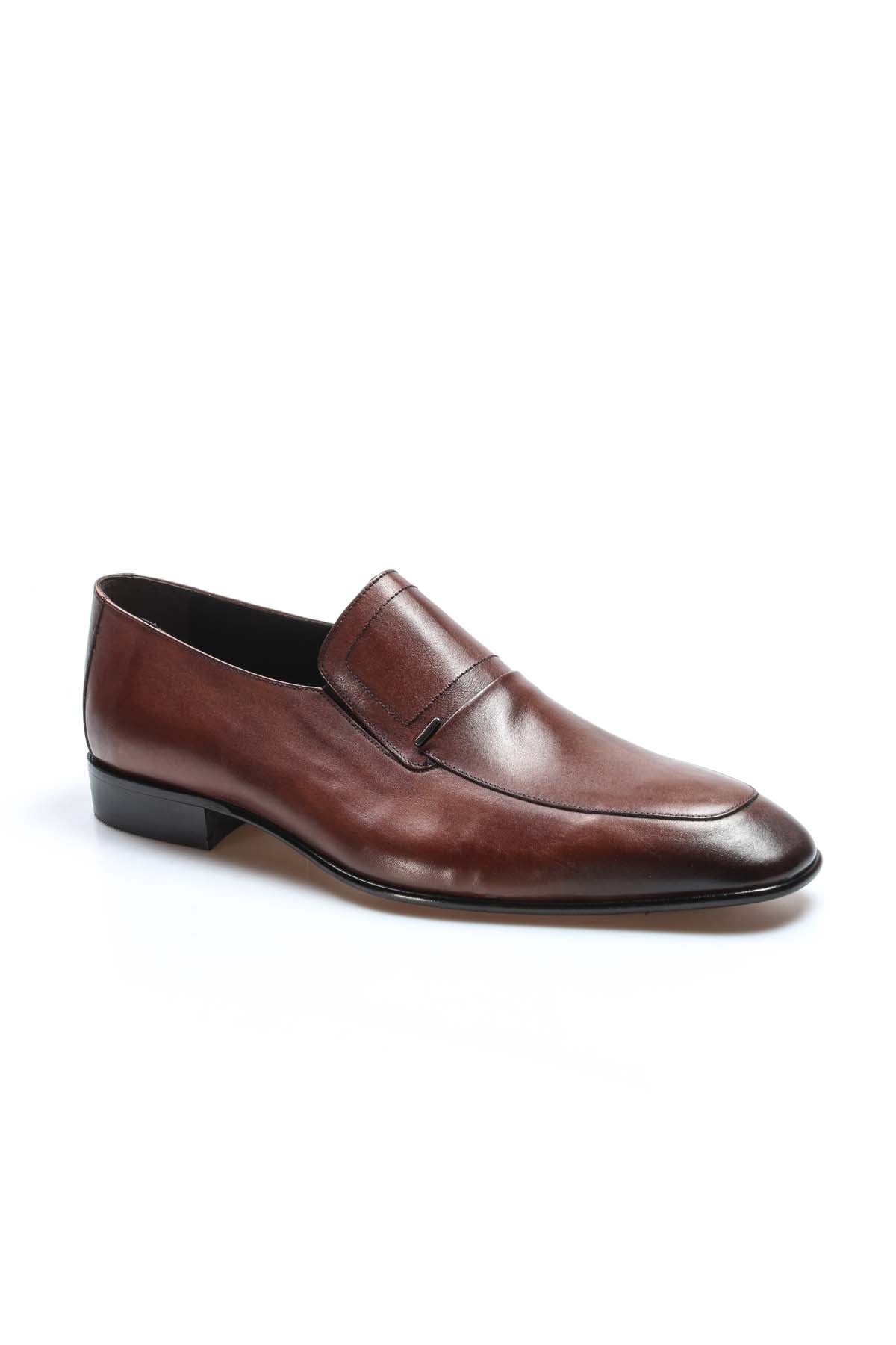 KOALA SYDNEY Men's Elegant Brown Leather Penny Loafers with Sleek Stitching