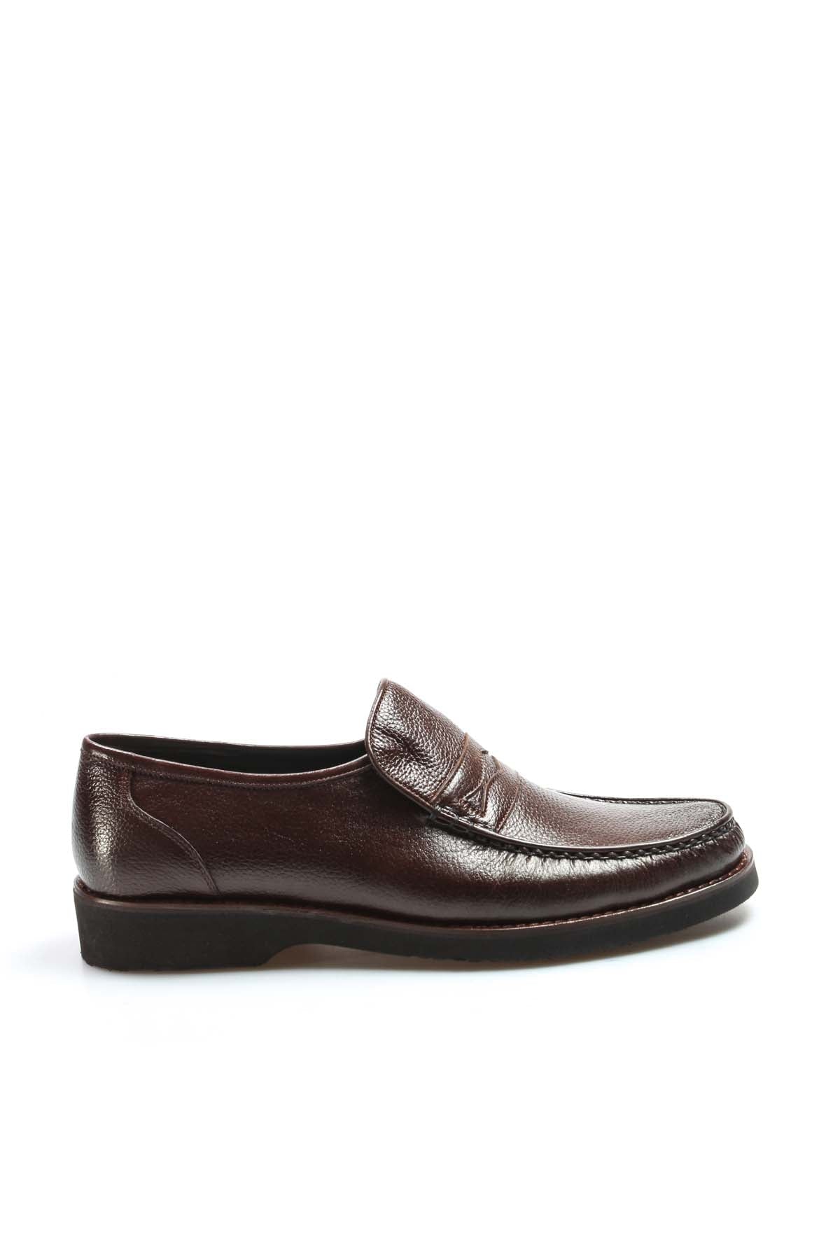 KOALA SYDNEY Men's Brown Leather Penny Loafers with Textured Finish