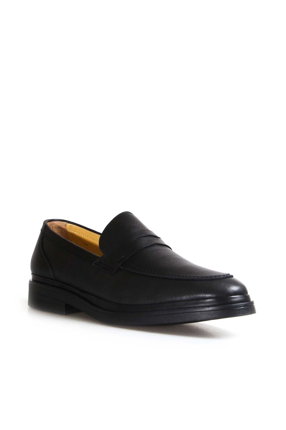 KOALA SYDNEY Men's Black Leather Penny Loafers with Cushioned Insole