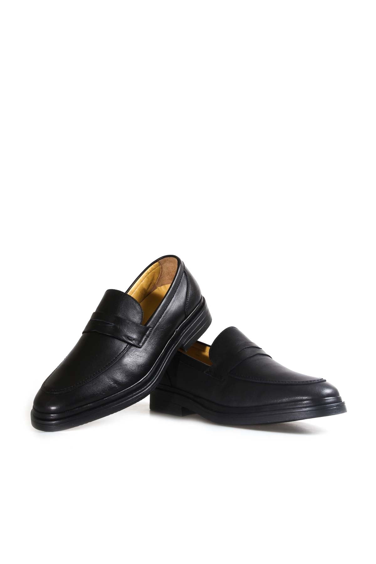 KOALA SYDNEY Men's Black Leather Penny Loafers with Cushioned Insole