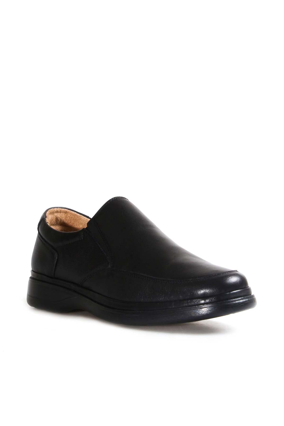 KOALA SYDNEY Men's Black Leather Slip-On Shoes with Cushioned Sole