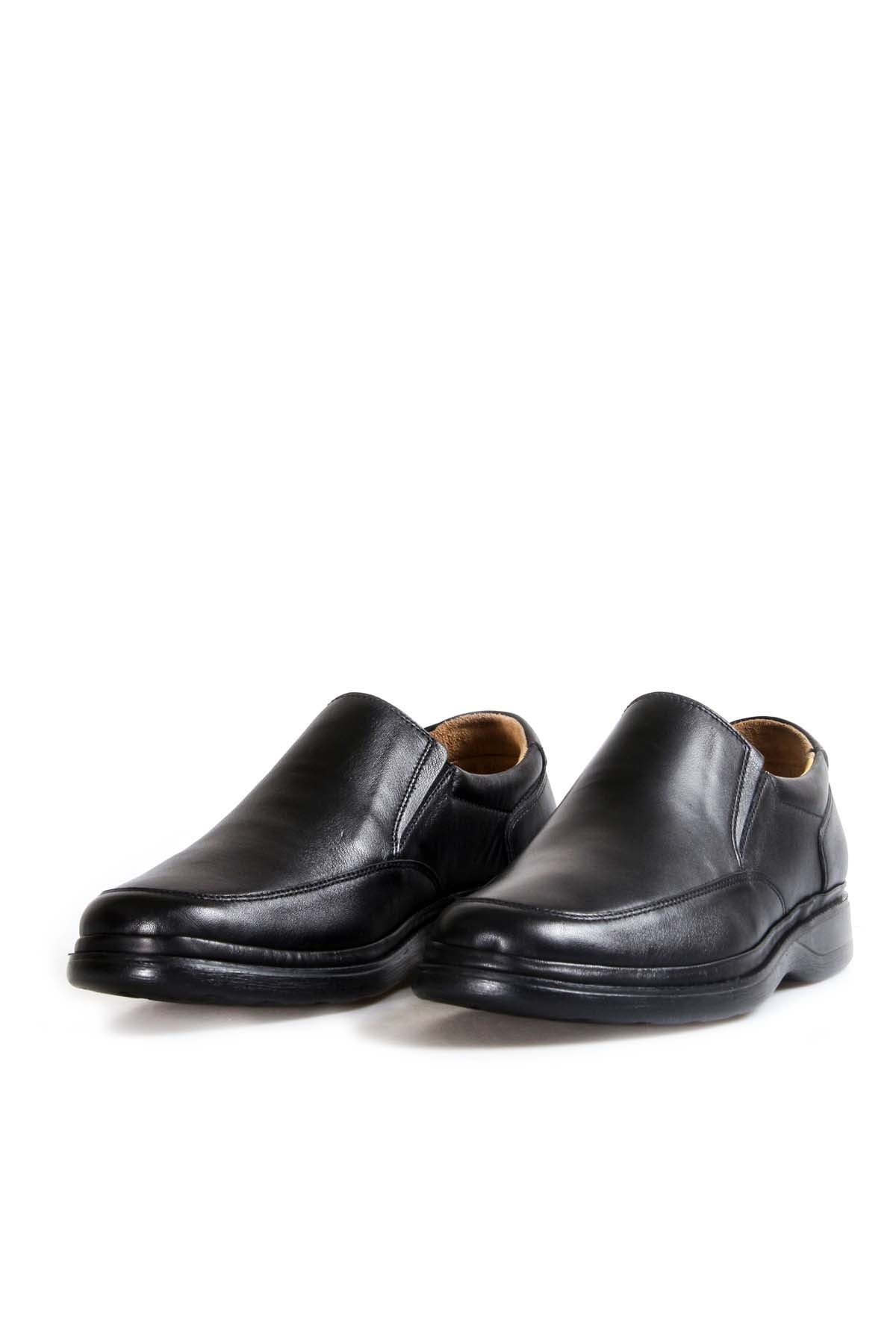 KOALA SYDNEY Men's Black Leather Slip-On Shoes with Cushioned Sole