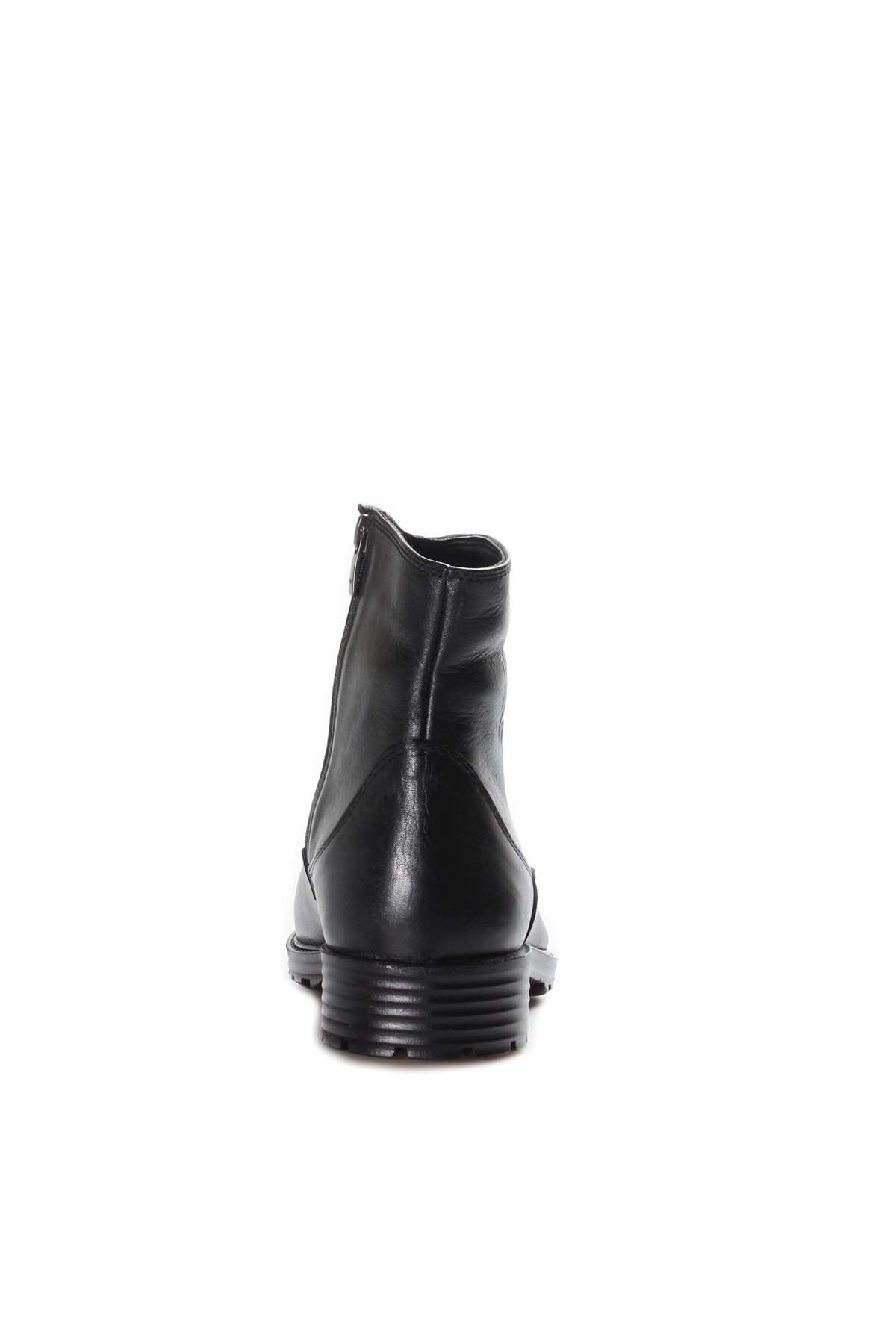 KOALA SYDNEY Men's Black Leather Ankle Boots with Embossed Crest Detail