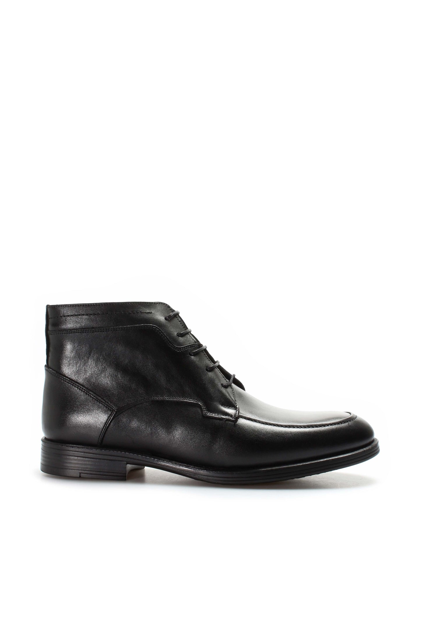 KOALA SYDNEY Men's Black Leather Ankle Boots with Lace-Up Design