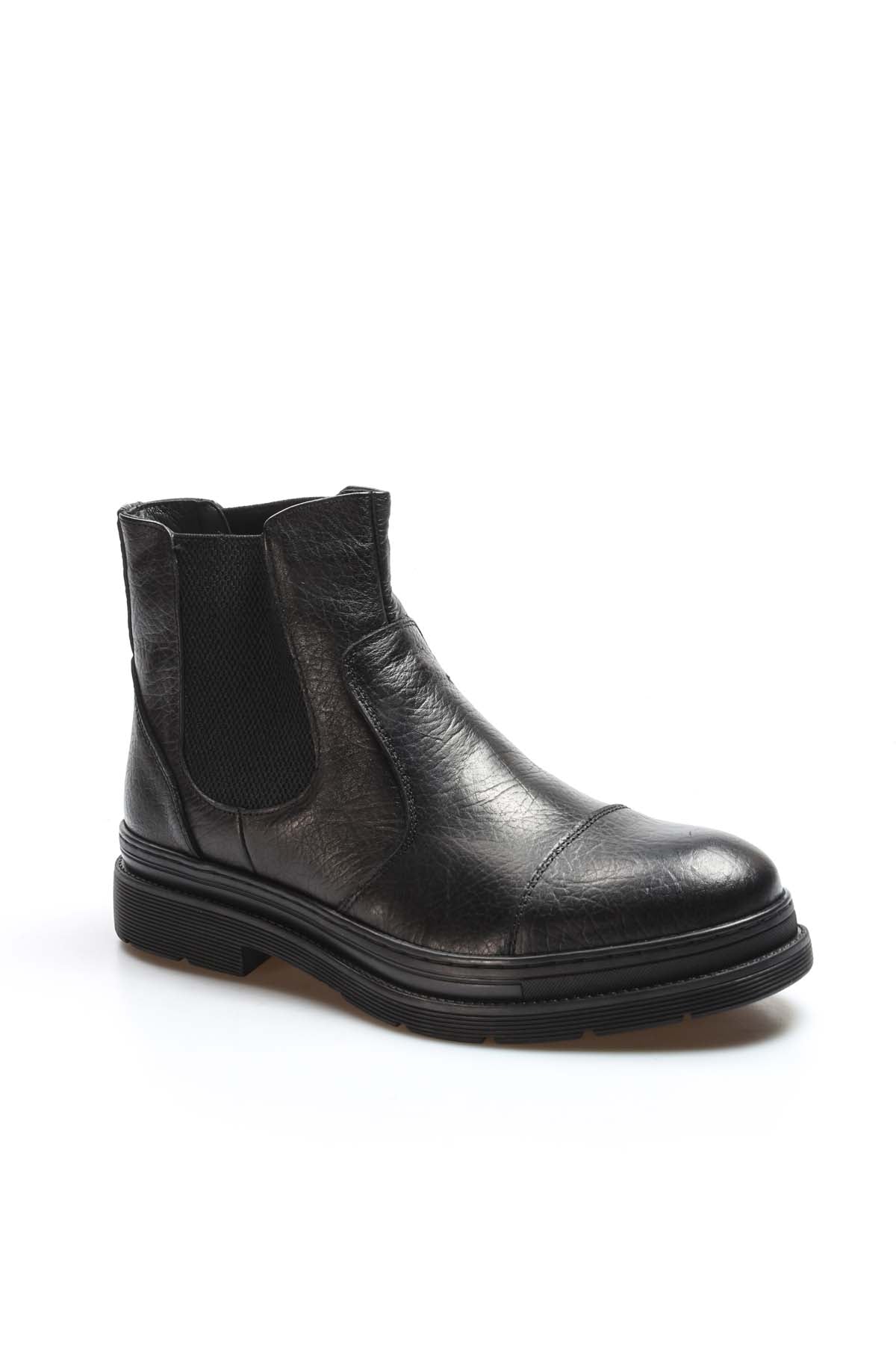 KOALA SYDNEY Men's Black Leather Chelsea Boots with Elastic Gussets