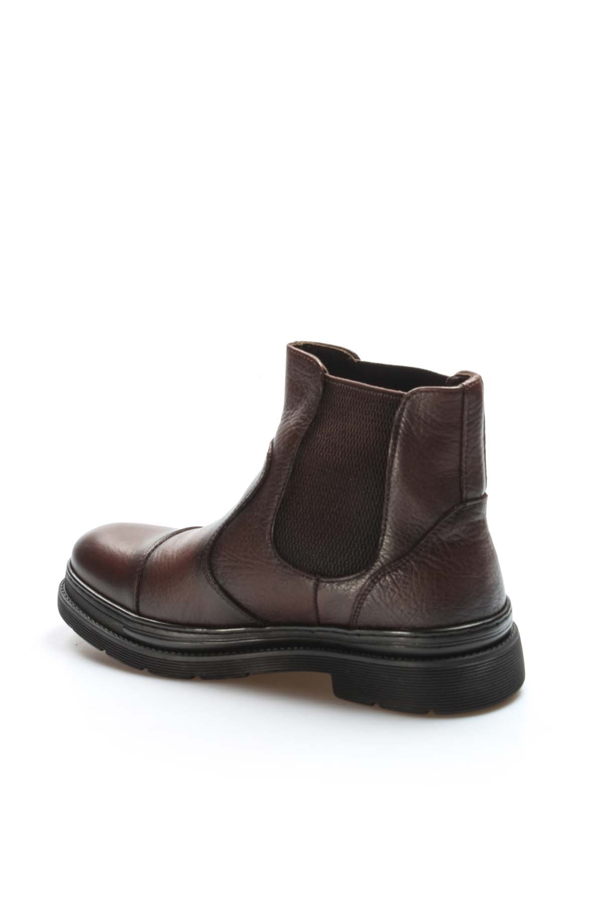 Men's Brown Leather Chelsea Boots with Chunky Sole