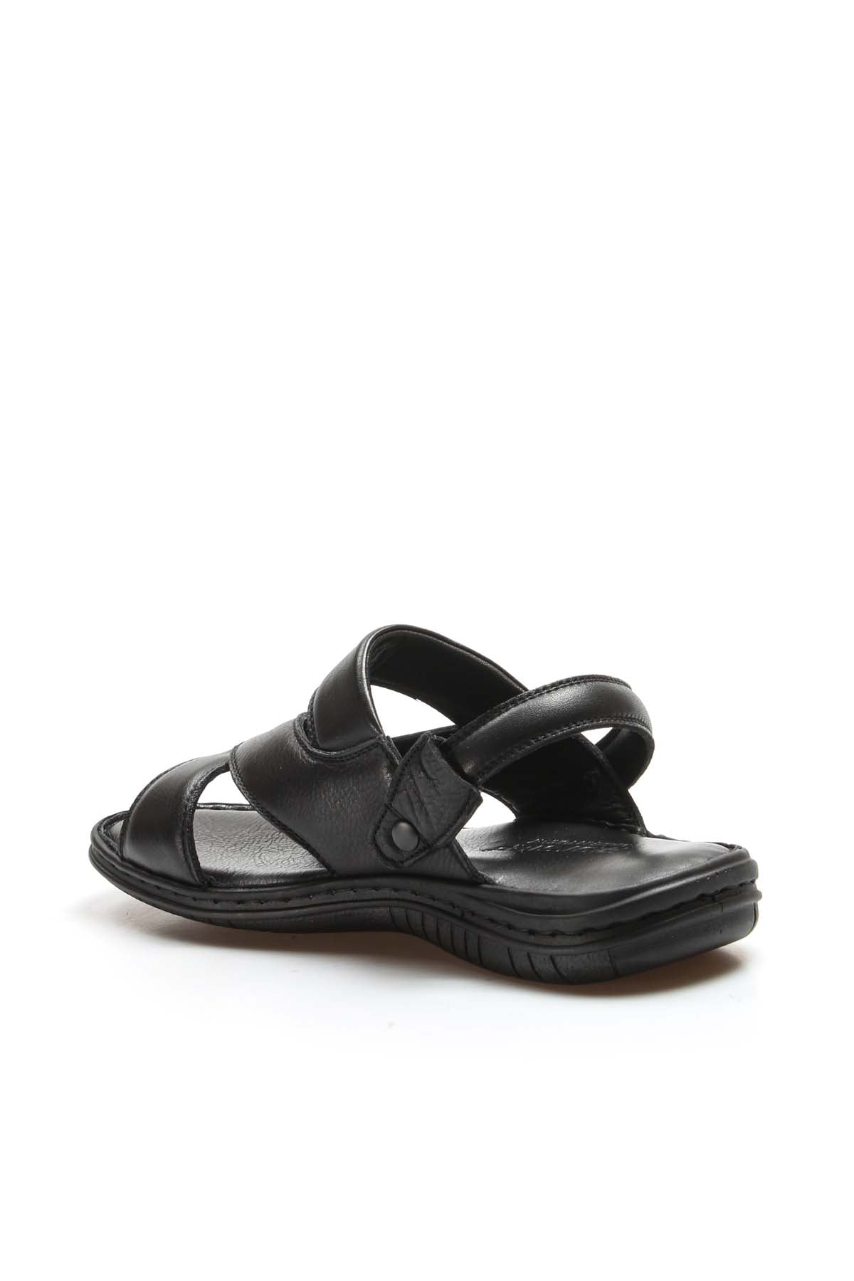 Men's Black Leather Sandals