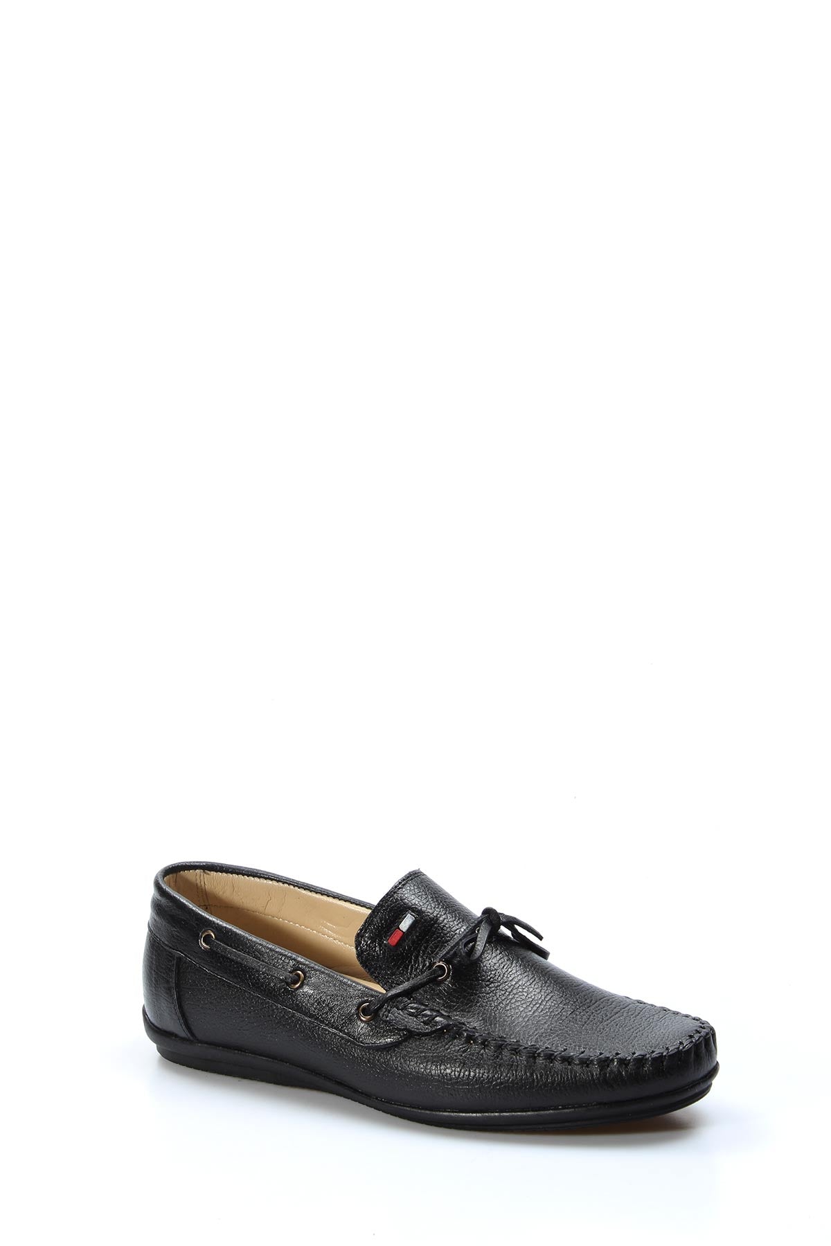 KOALA SYDNEY Men's Black Leather Loafers with Stylish Embellishments