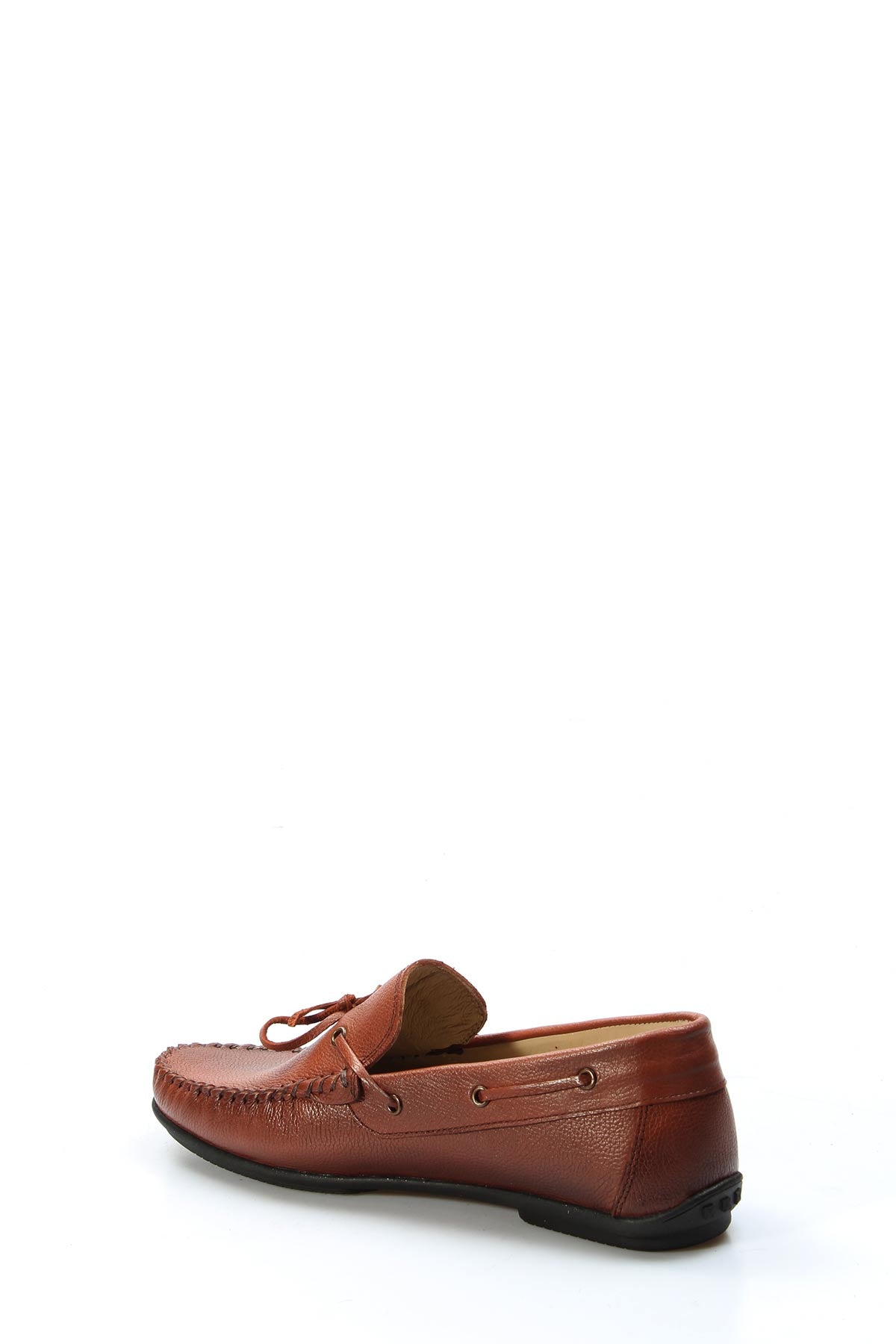KOALA SYDNEY Men's Brown Textured Leather Loafers with Lace Accents