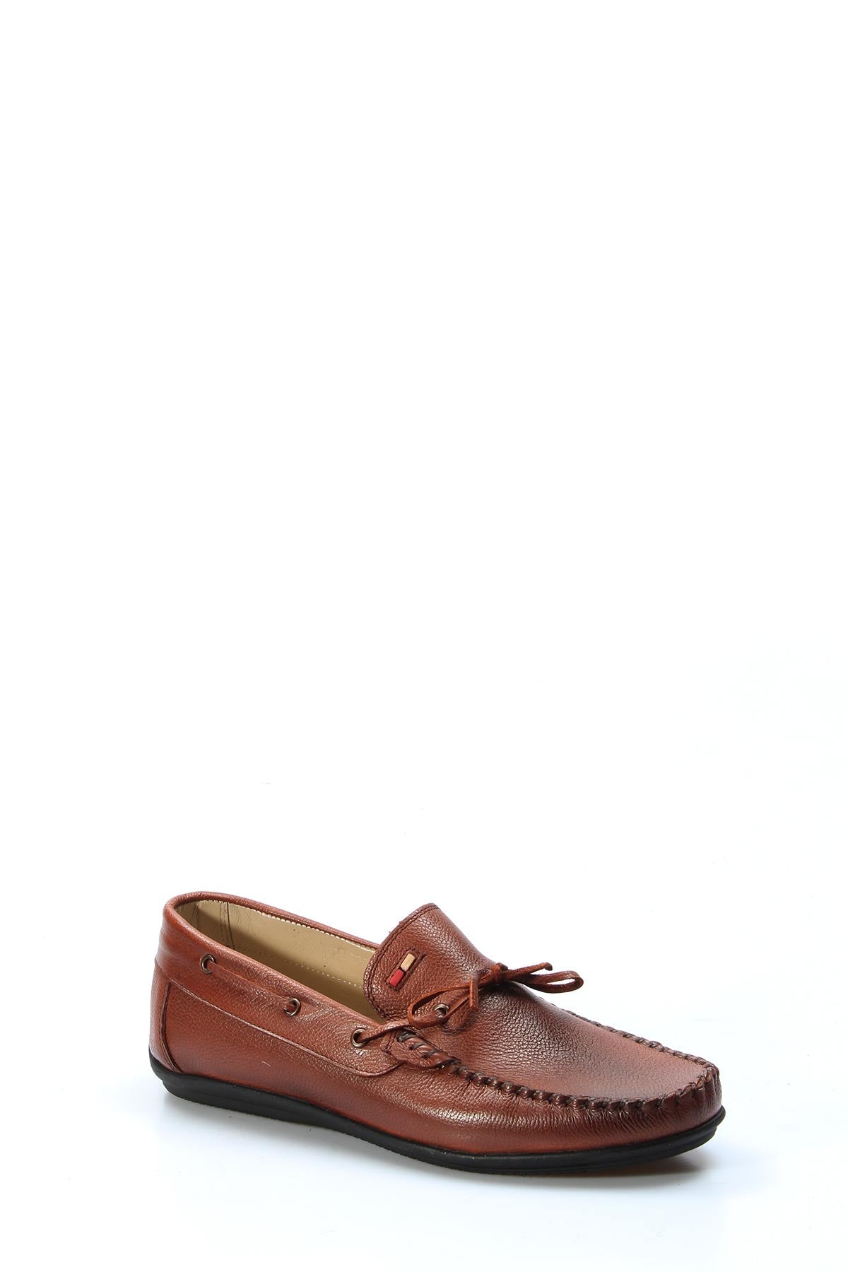 KOALA SYDNEY Men's Brown Textured Leather Loafers with Lace Accents