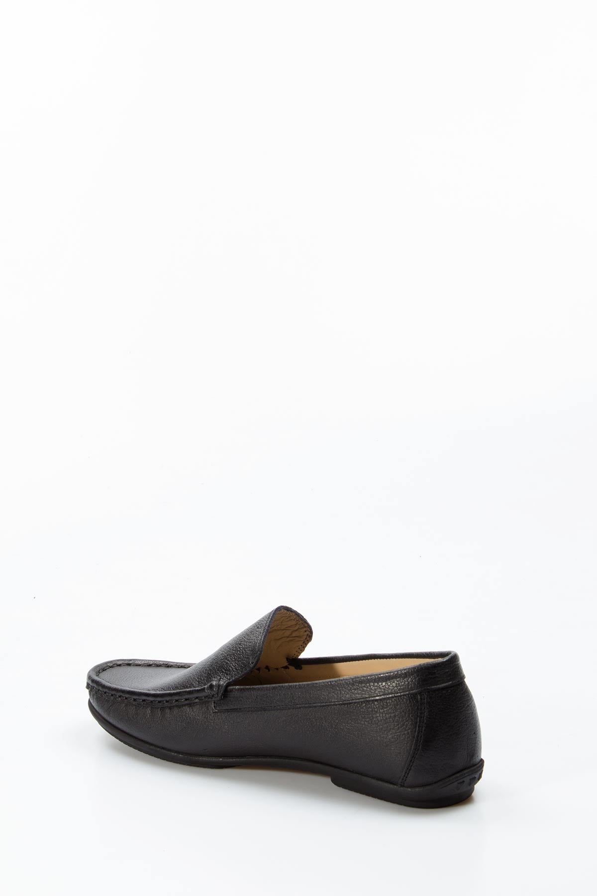 KOALA SYDNEY Men's Black Leather Loafers with Subtle Flag Accent
