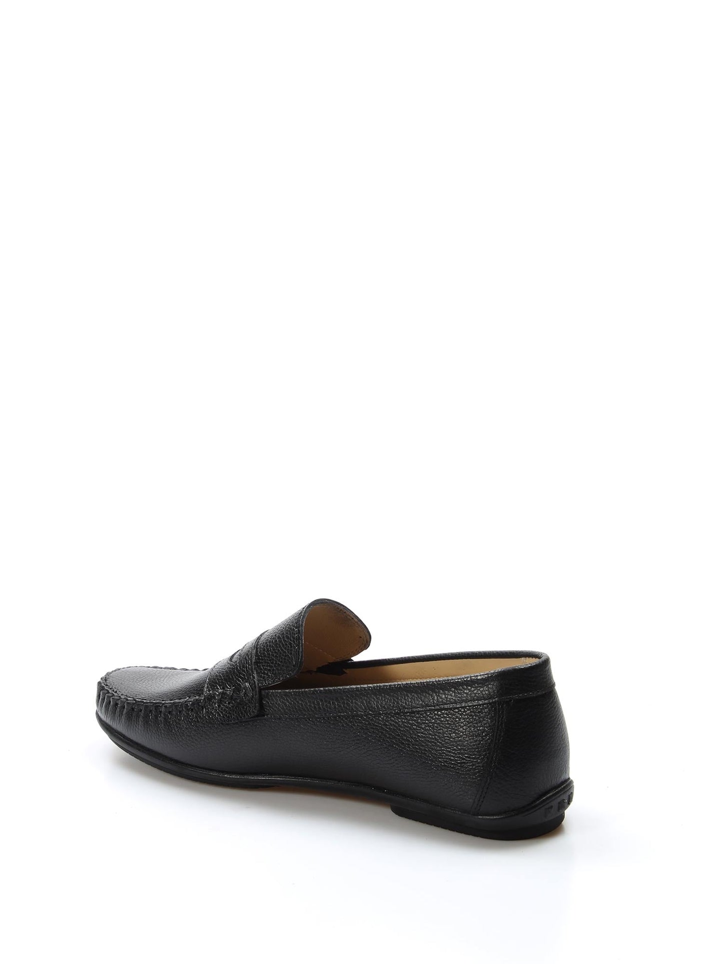 KOALA SYDNEY Men's Black Leather Penny Loafers with Hand-Stitched Detailing