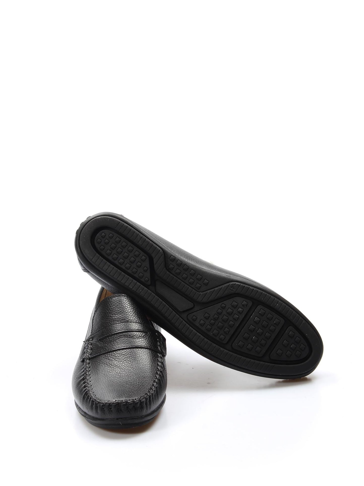 KOALA SYDNEY Men's Black Leather Penny Loafers with Hand-Stitched Detailing
