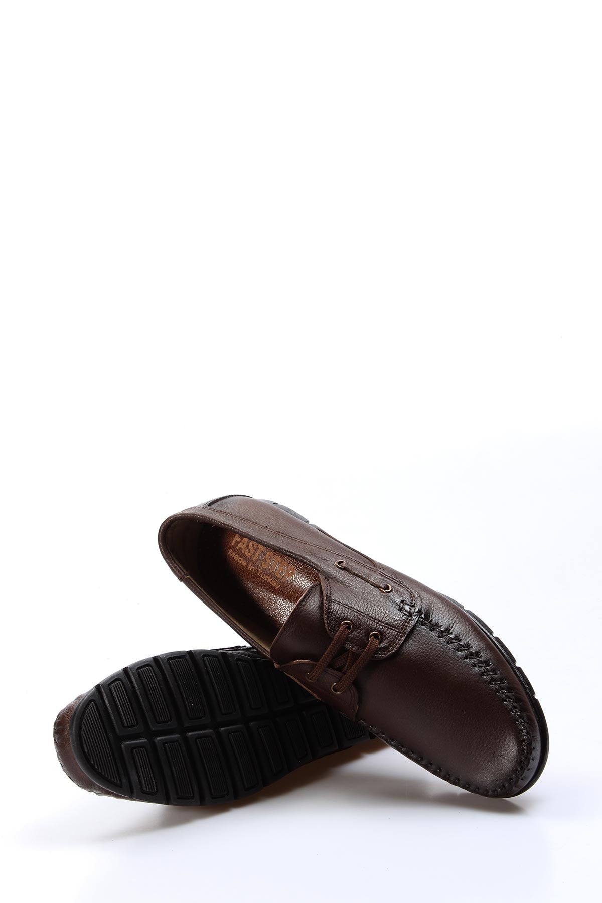 Men's Brown Leather Moccasins-Wessi