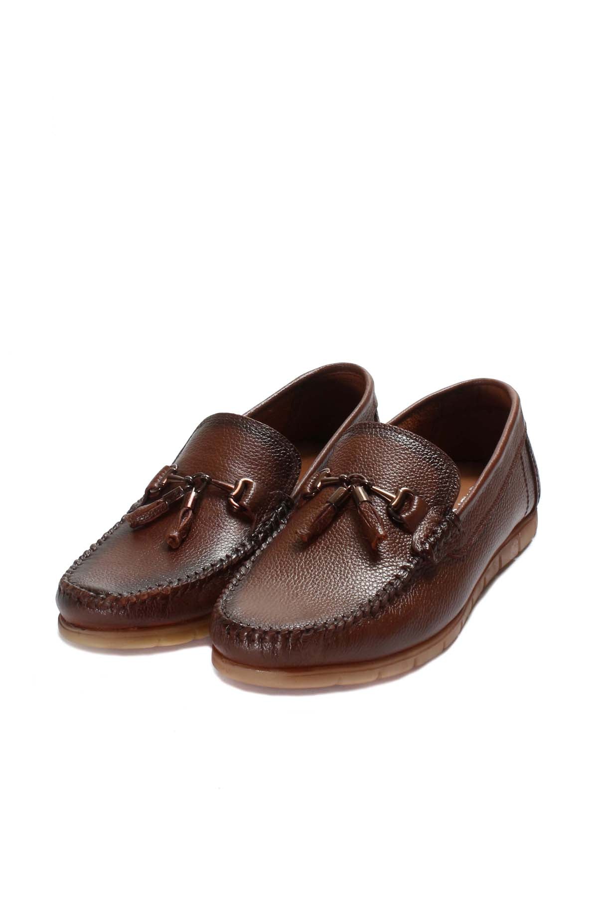 KOALA SYDNEY Men's Brown Leather Tassel Loafers
