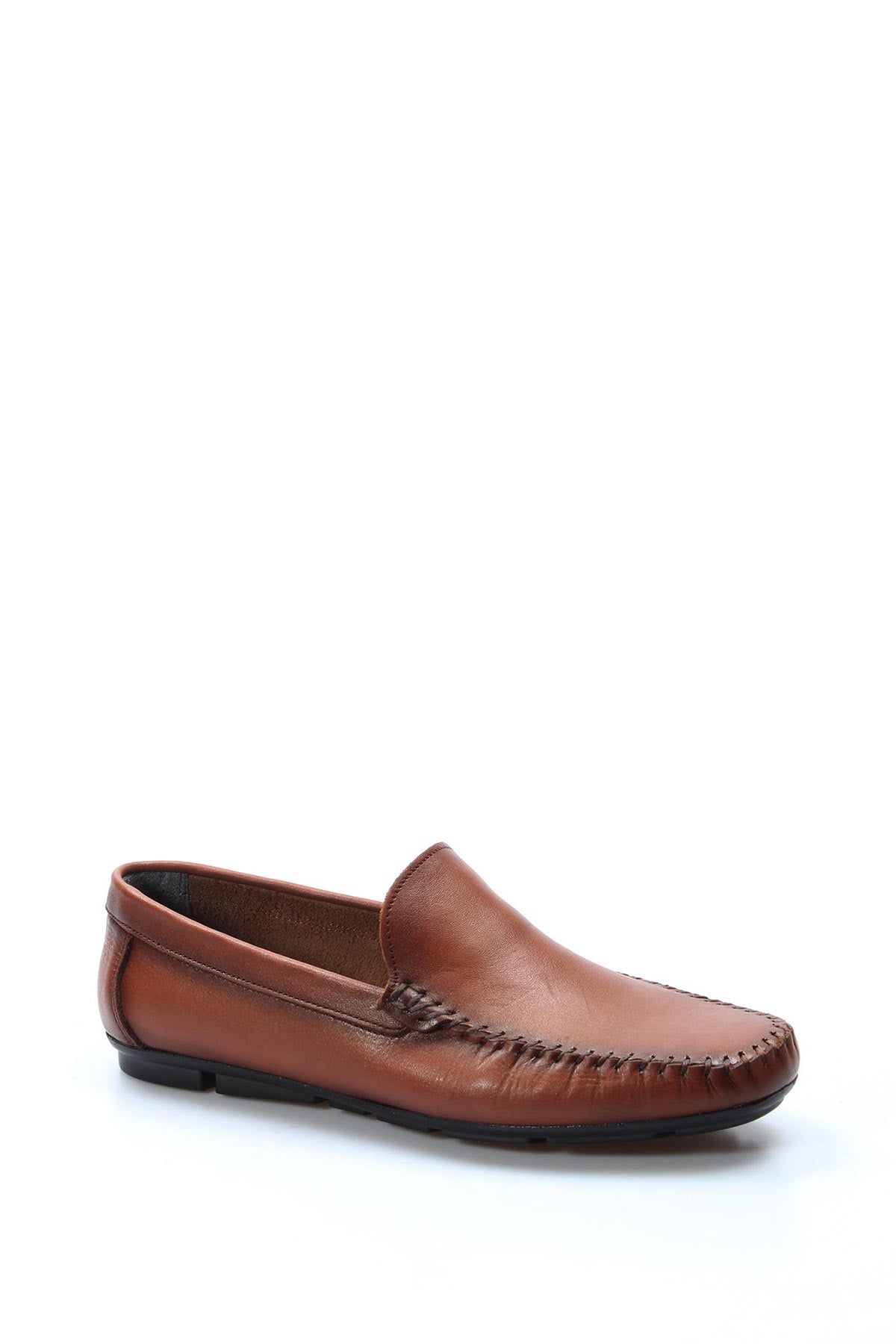 KOALA SYDNEY Men's Tan Leather Slip-On Loafers with Hand-Stitched Detailing