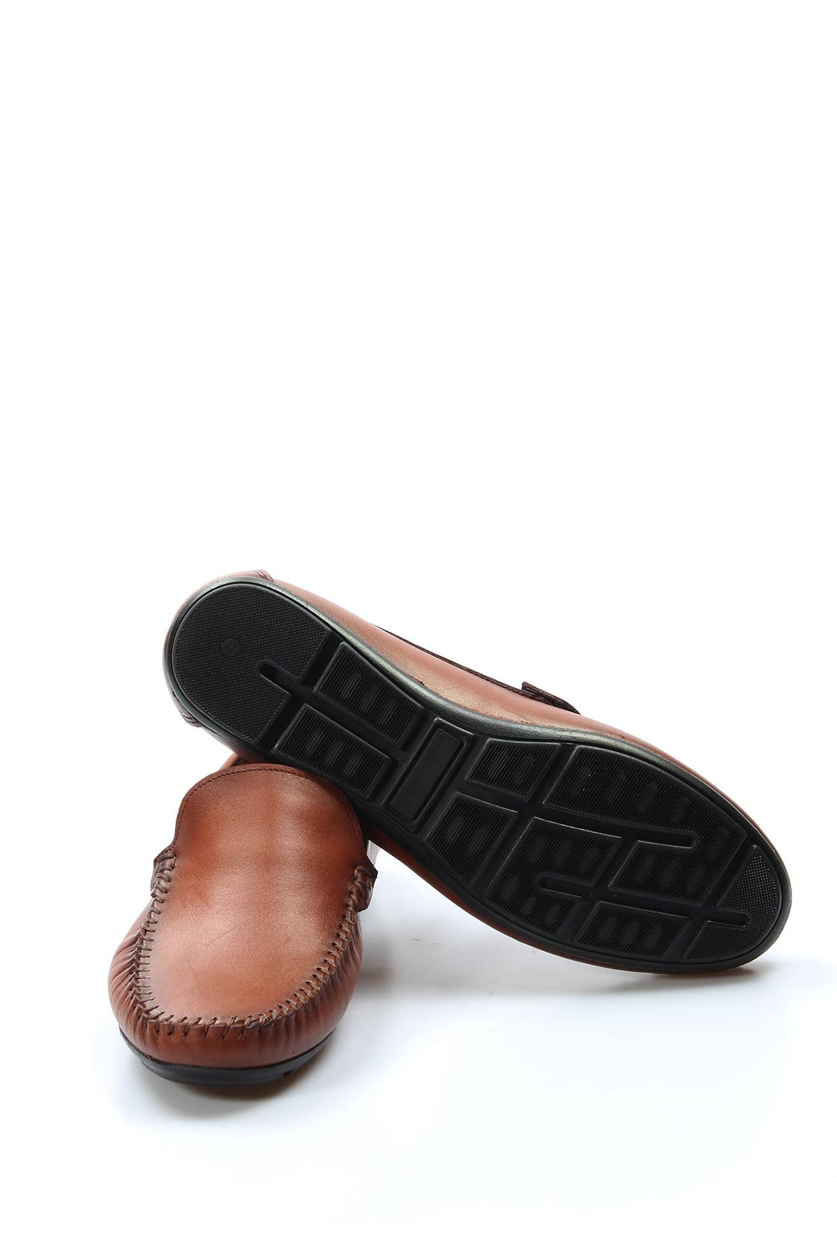 KOALA SYDNEY Men's Tan Leather Slip-On Loafers with Hand-Stitched Detailing