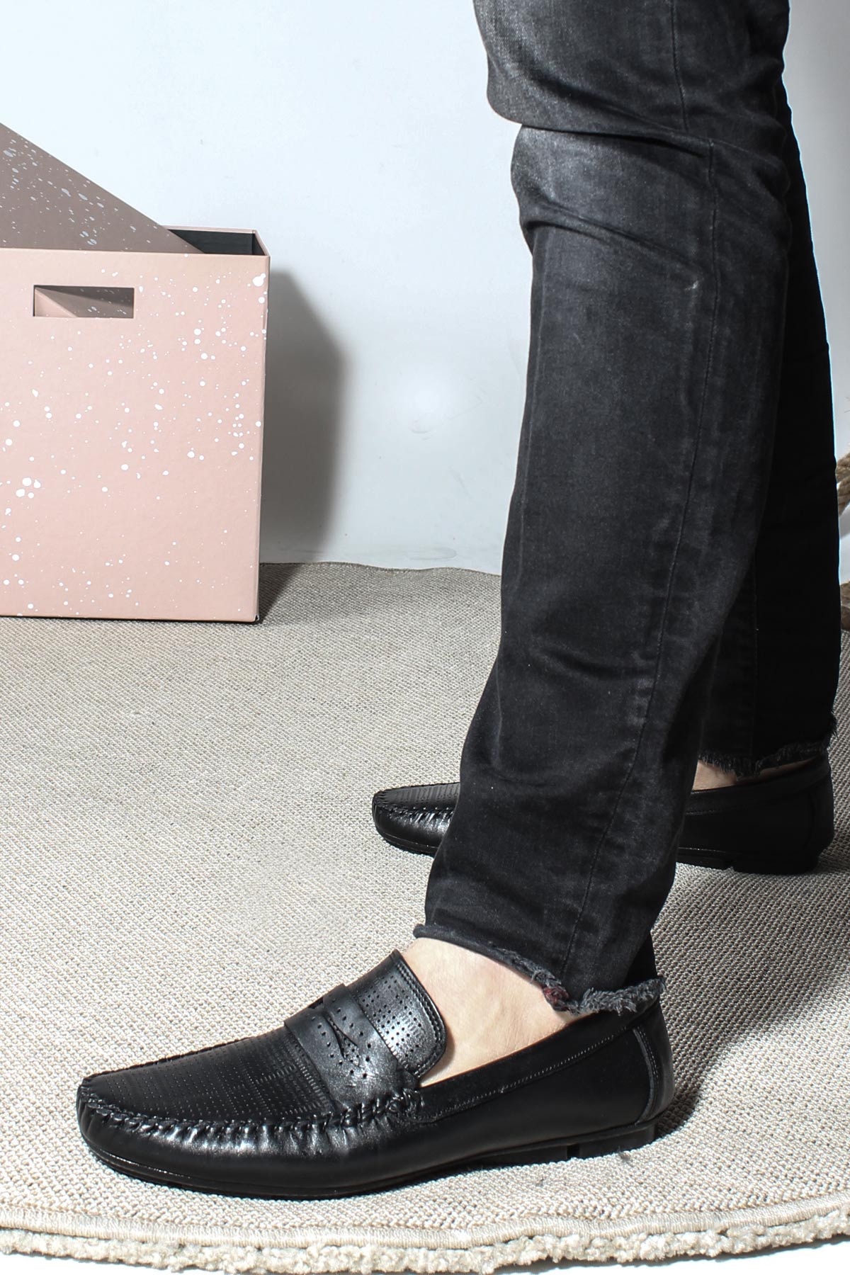 KOALA SYDNEY Men's Black Leather Loafers