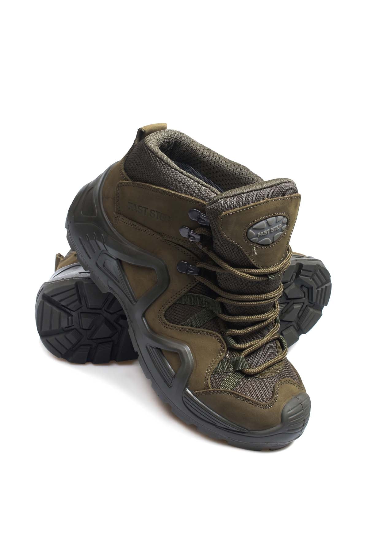 KOALA SYDNEY Men's Olive Green Hiking Boots with Reinforced Sole