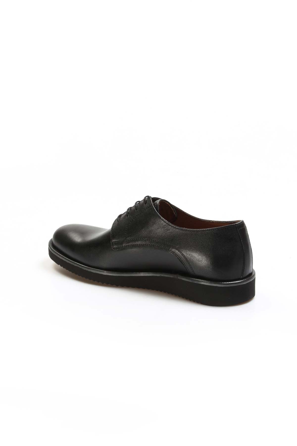 Men's Black Leather Derby Shoes with Sleek Design