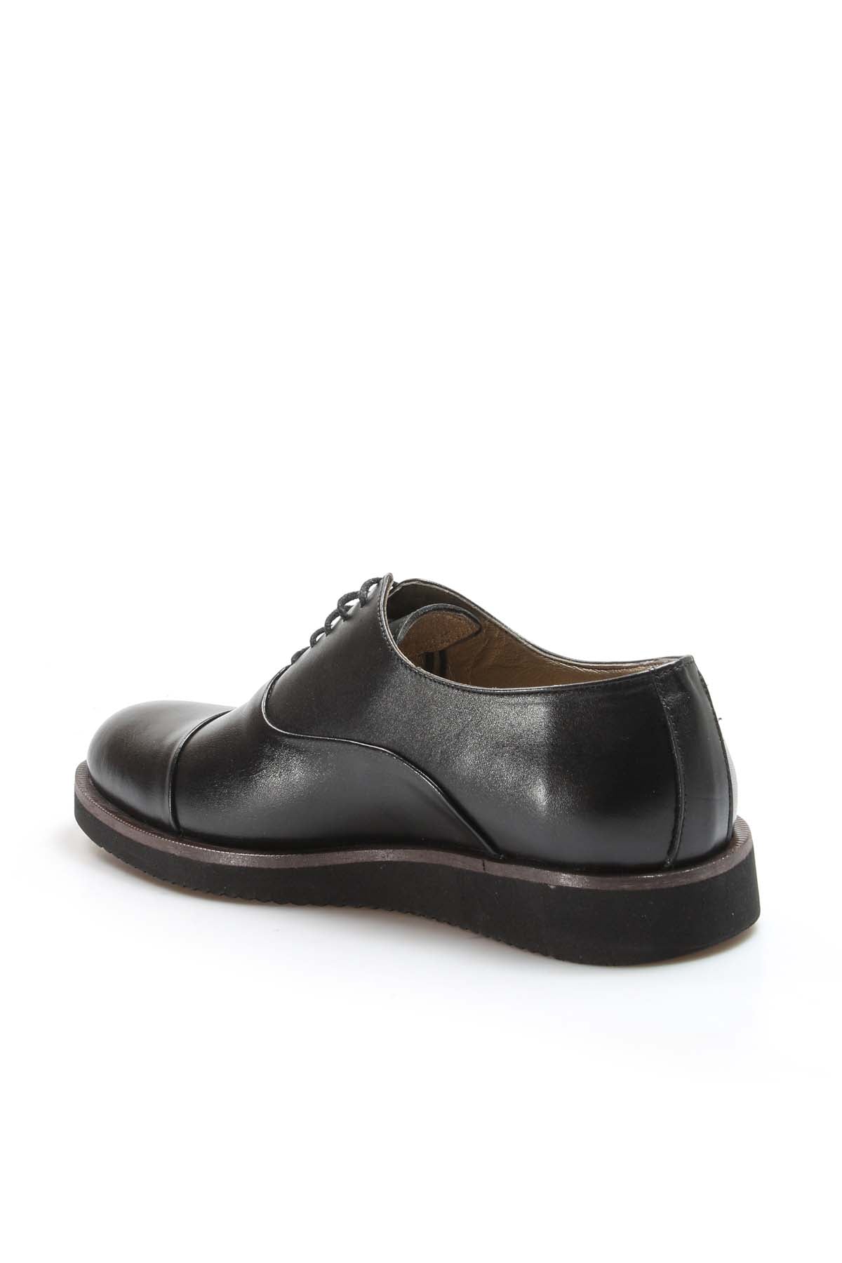 KOALA SYDNEY Men's Black Leather Oxford Shoes with Cushioned Sole and Matte Finish