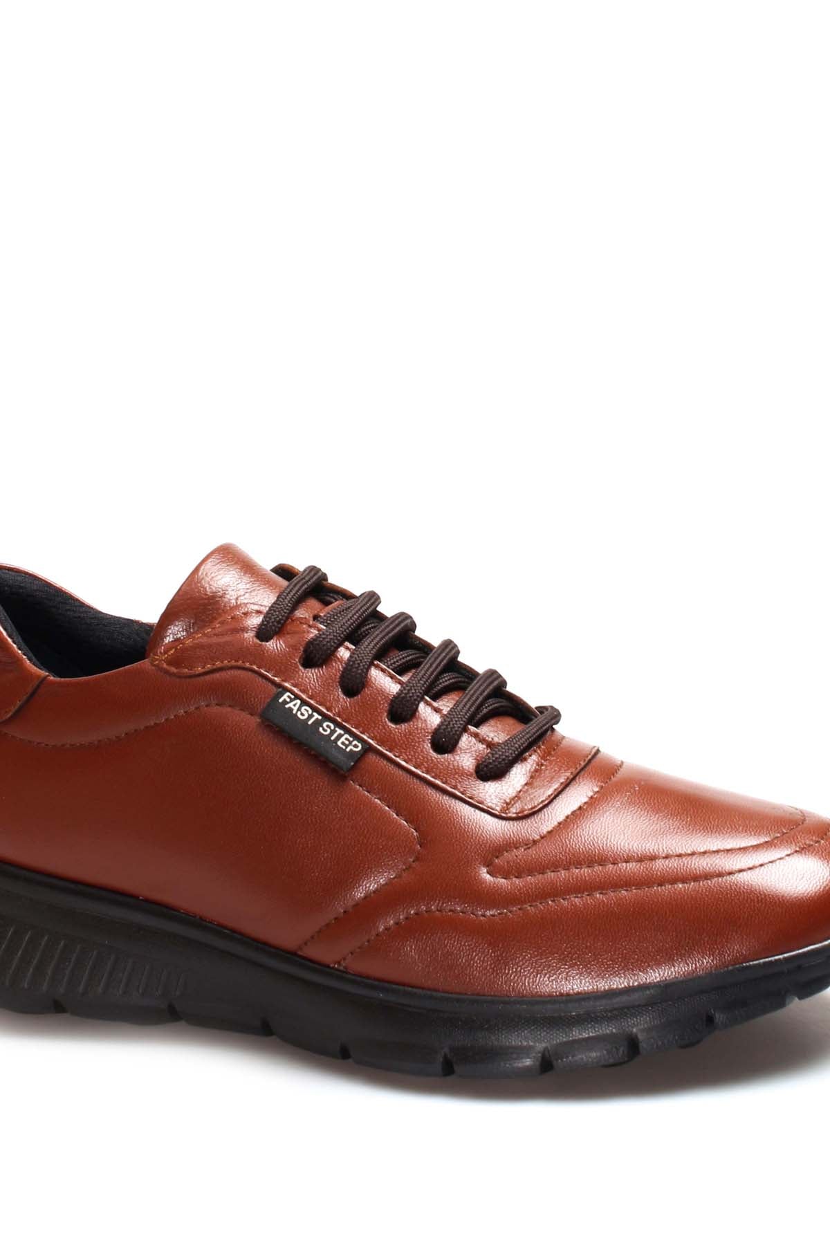 KOALA SYDNEY Men's Brown Leather Sneakers with Black Rubber Sole