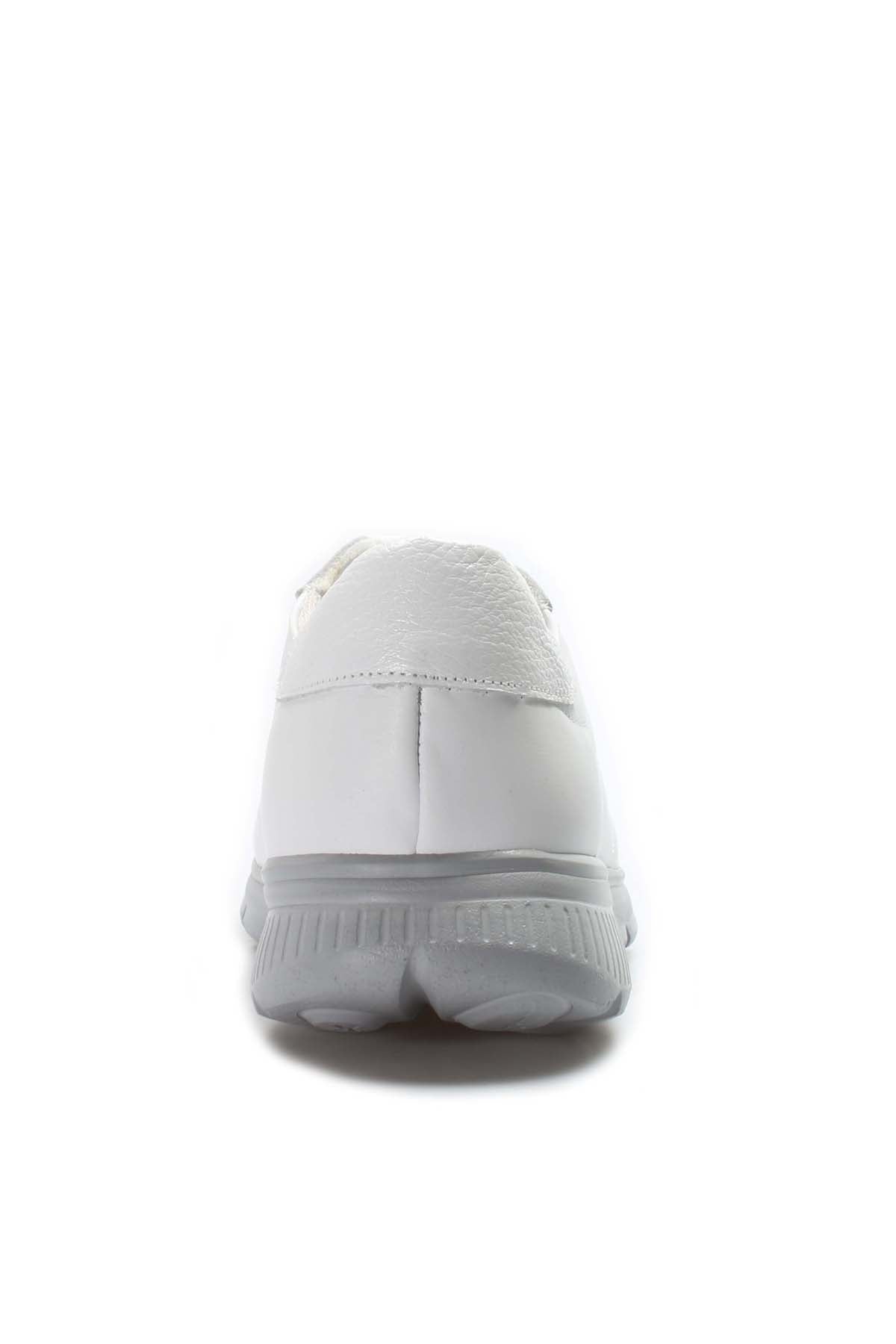 KOALA SYDNEY Men's White Leather Lace-Up Sneakers with Grey Sole