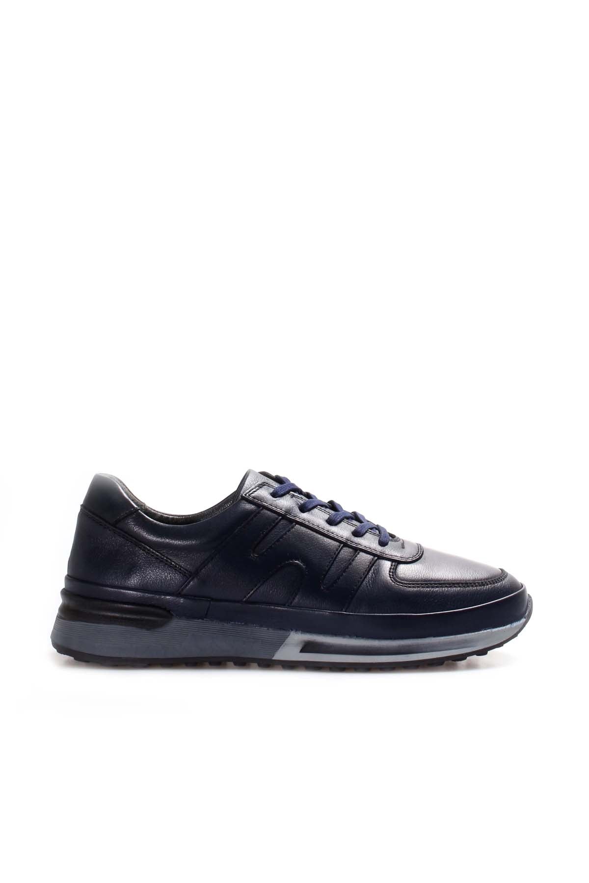 KOALA SYDNEY Men's Navy Blue Leather Running Shoes-Wessi