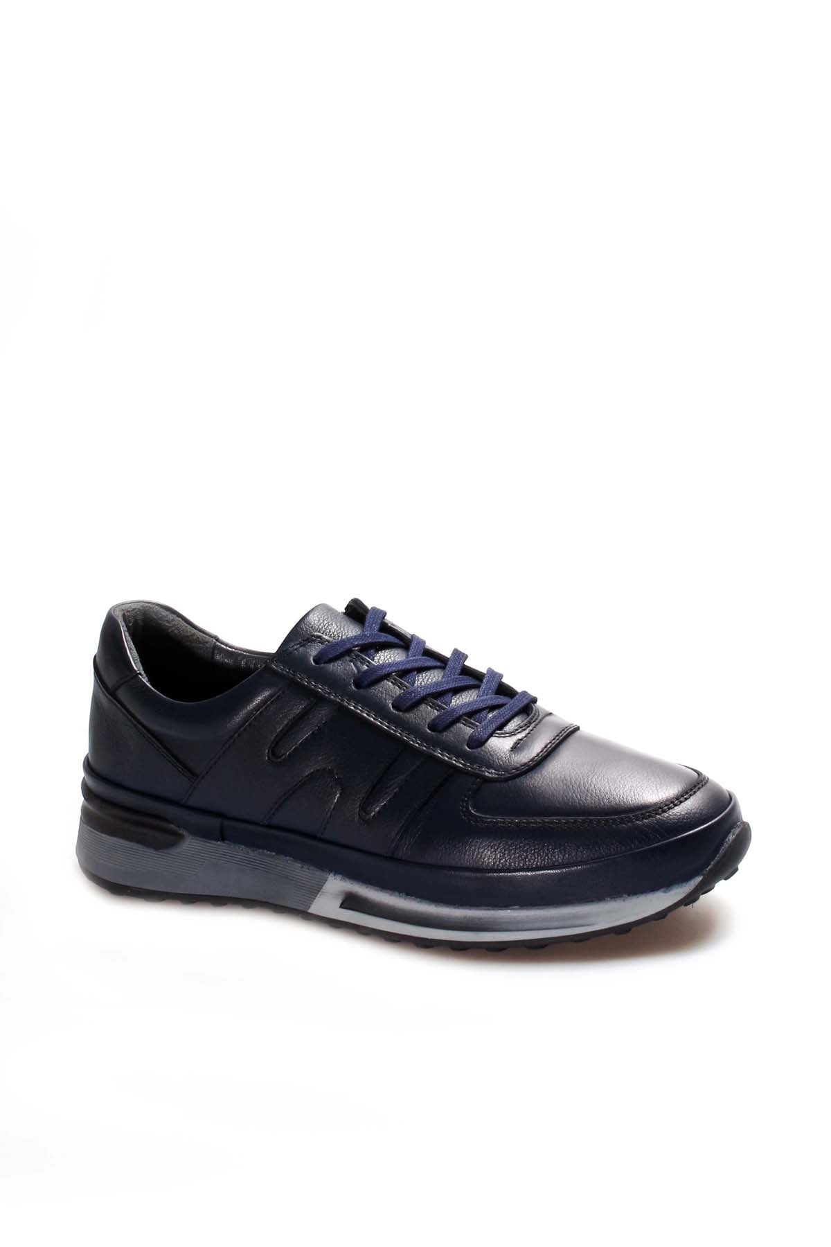 KOALA SYDNEY Men's Navy Blue Leather Running Shoes-Wessi