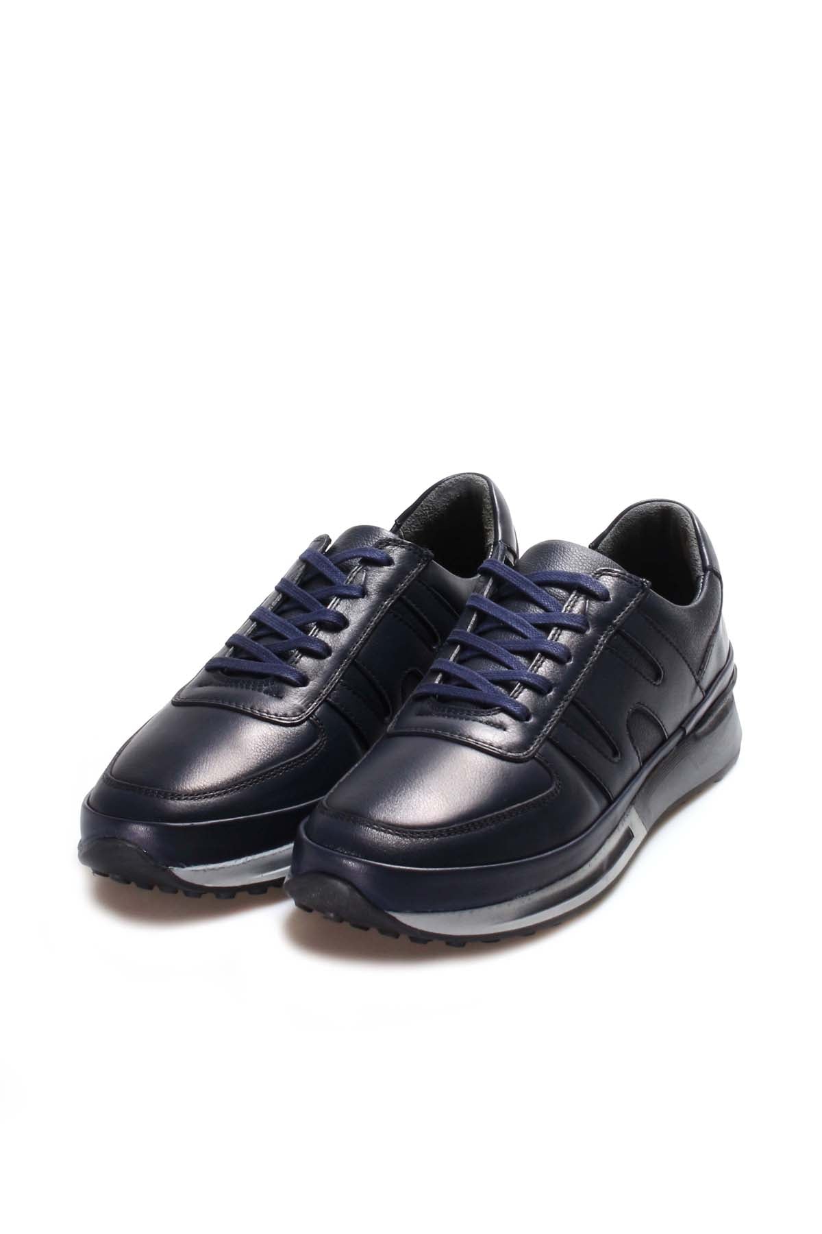 KOALA SYDNEY Men's Navy Blue Leather Running Shoes-Wessi