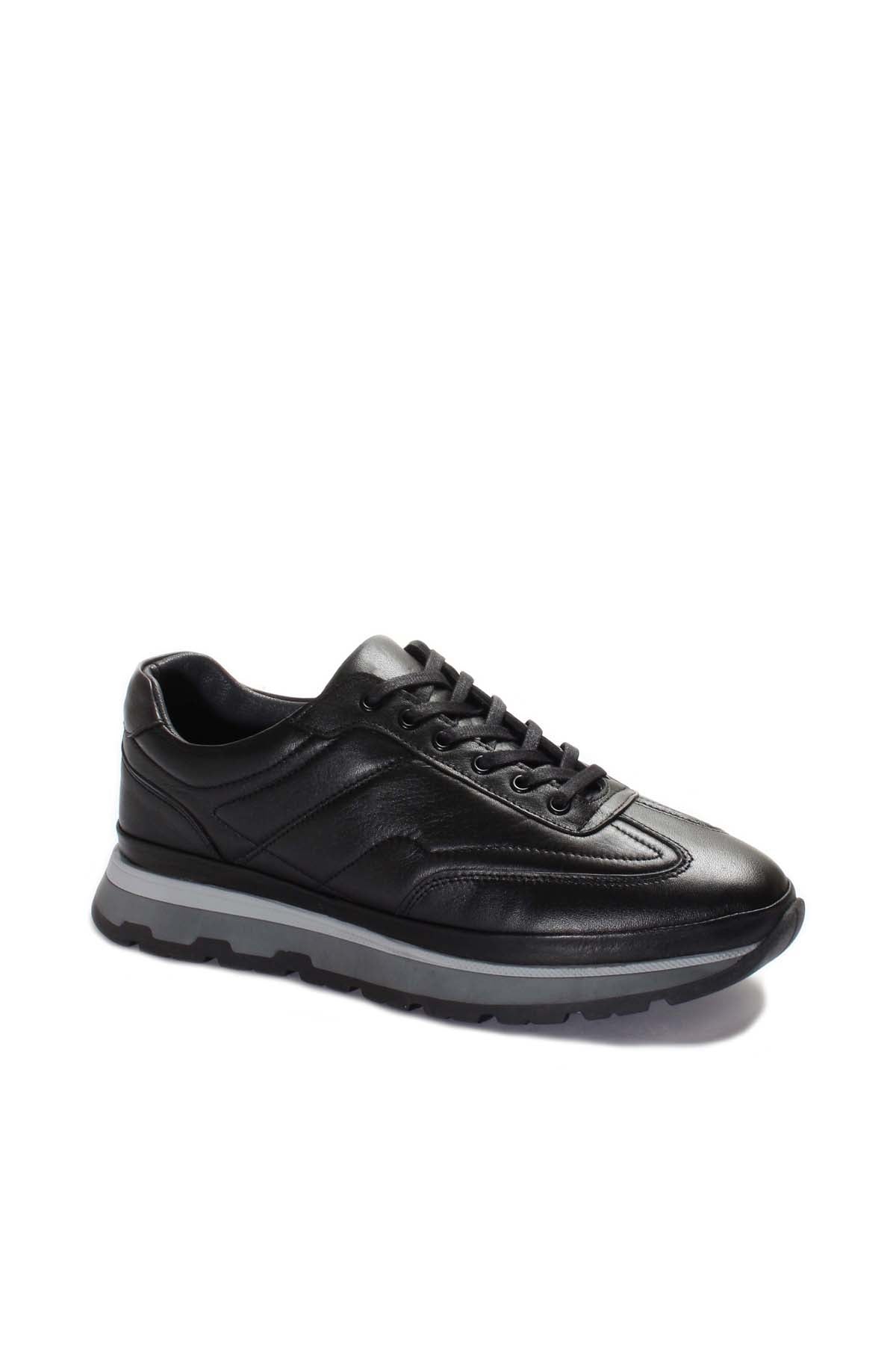 Black Leather Retro Sneakers Wessi