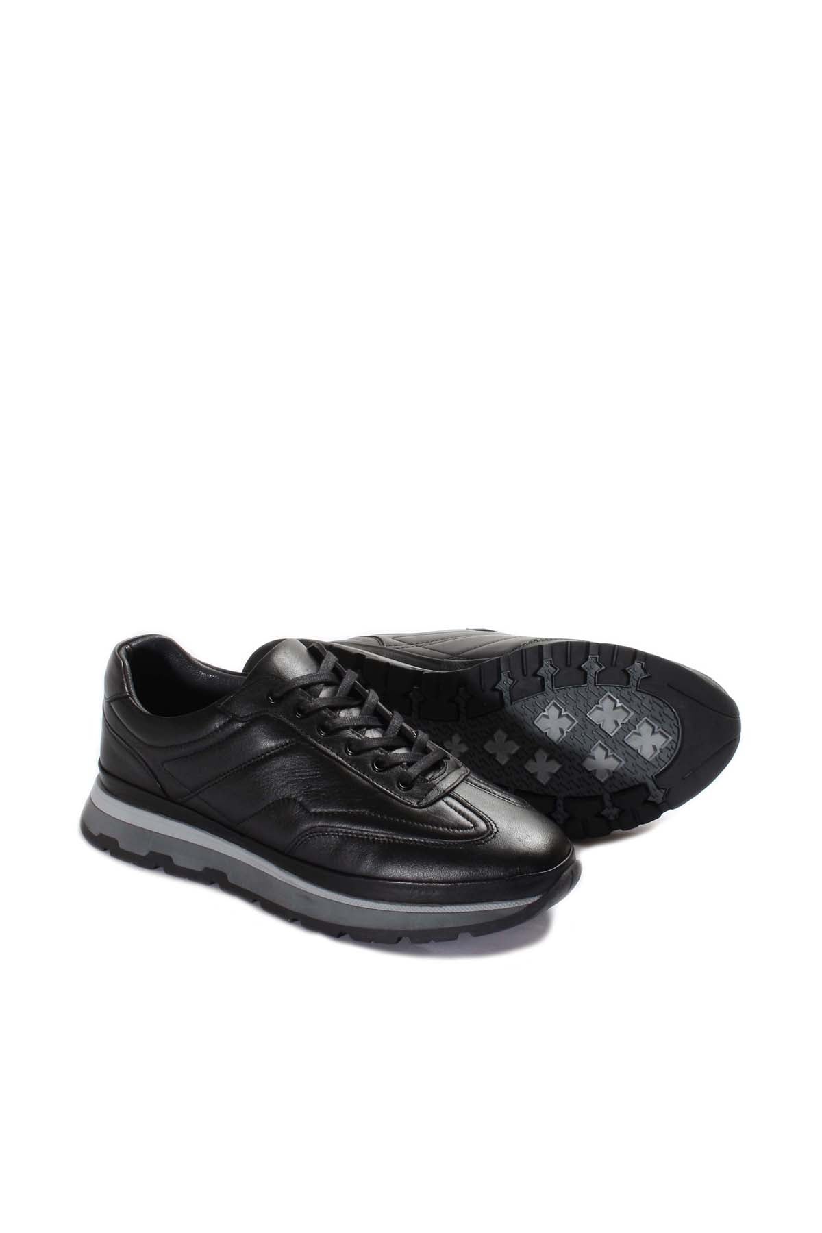 Black Leather Retro Sneakers Wessi