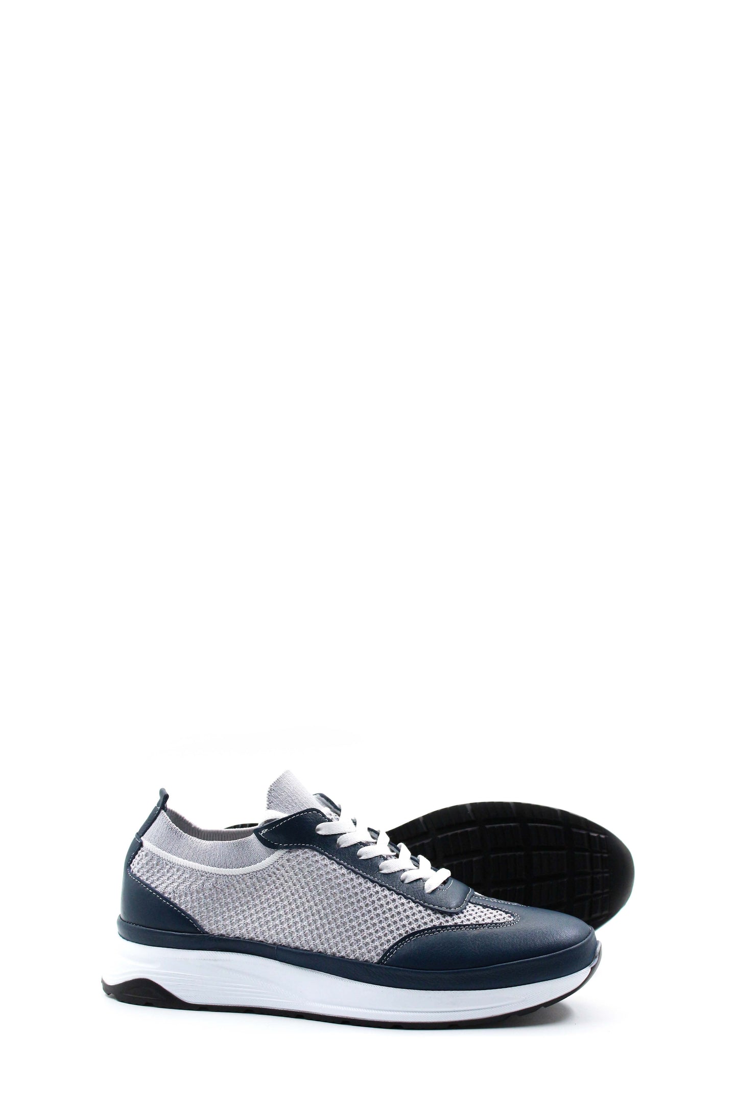 KOALA SYDNEY Men's Gray and Navy Lace-Up Athletic Sneakers with Cushioned Sole