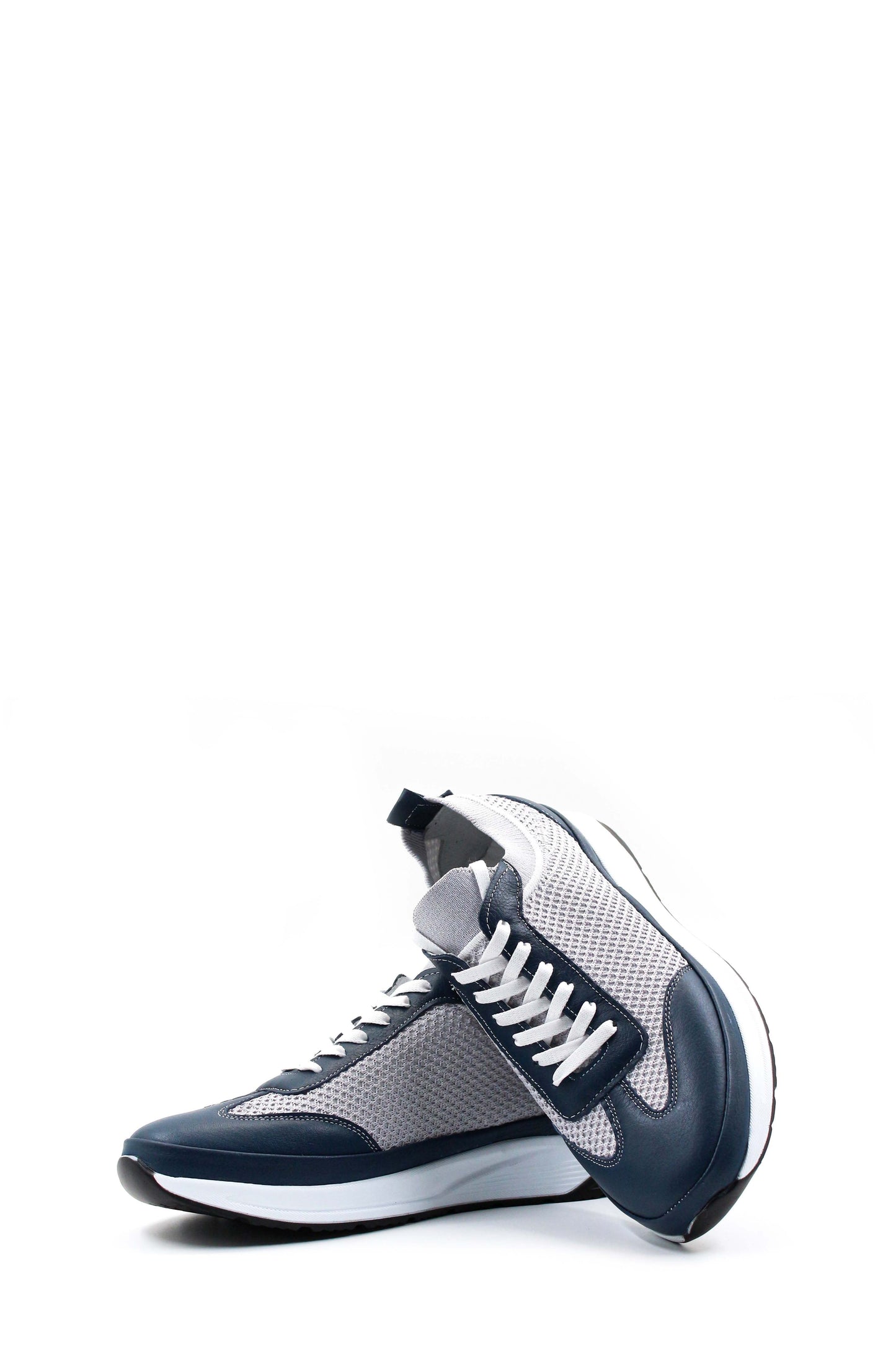 KOALA SYDNEY Men's Gray and Navy Lace-Up Athletic Sneakers with Cushioned Sole