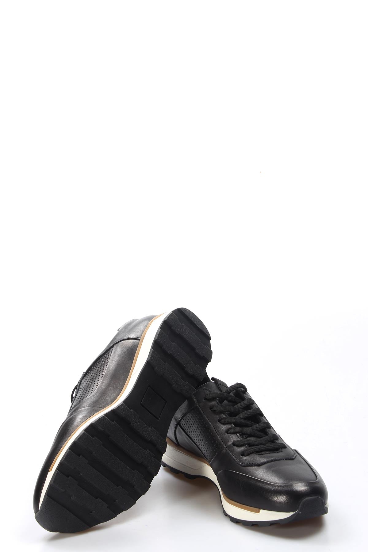KOALA SYDNEY Men's Black and Brown Leather Sneakers-Wessi