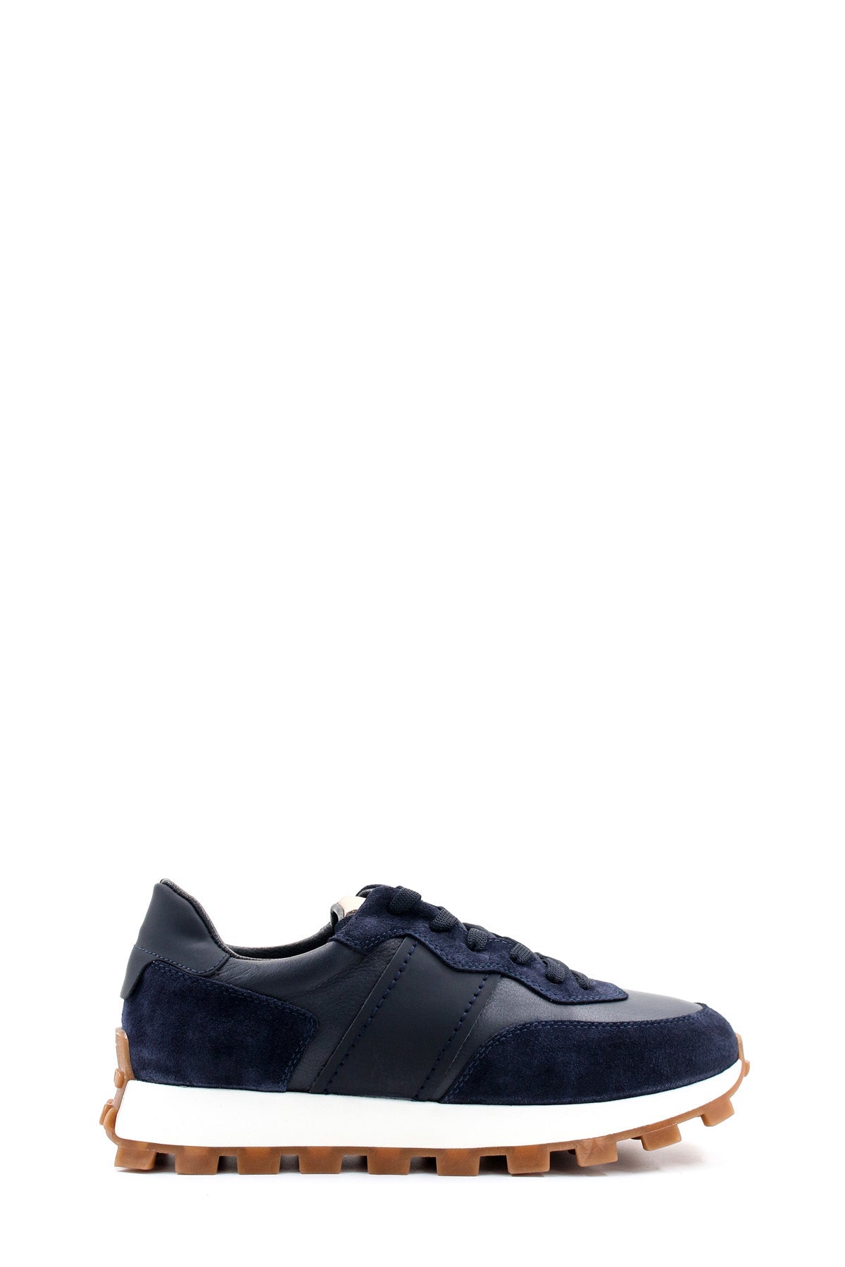 KOALA SYDNEY Men's Navy Blue Suede and Leather Casual Sneakers with White Sole
