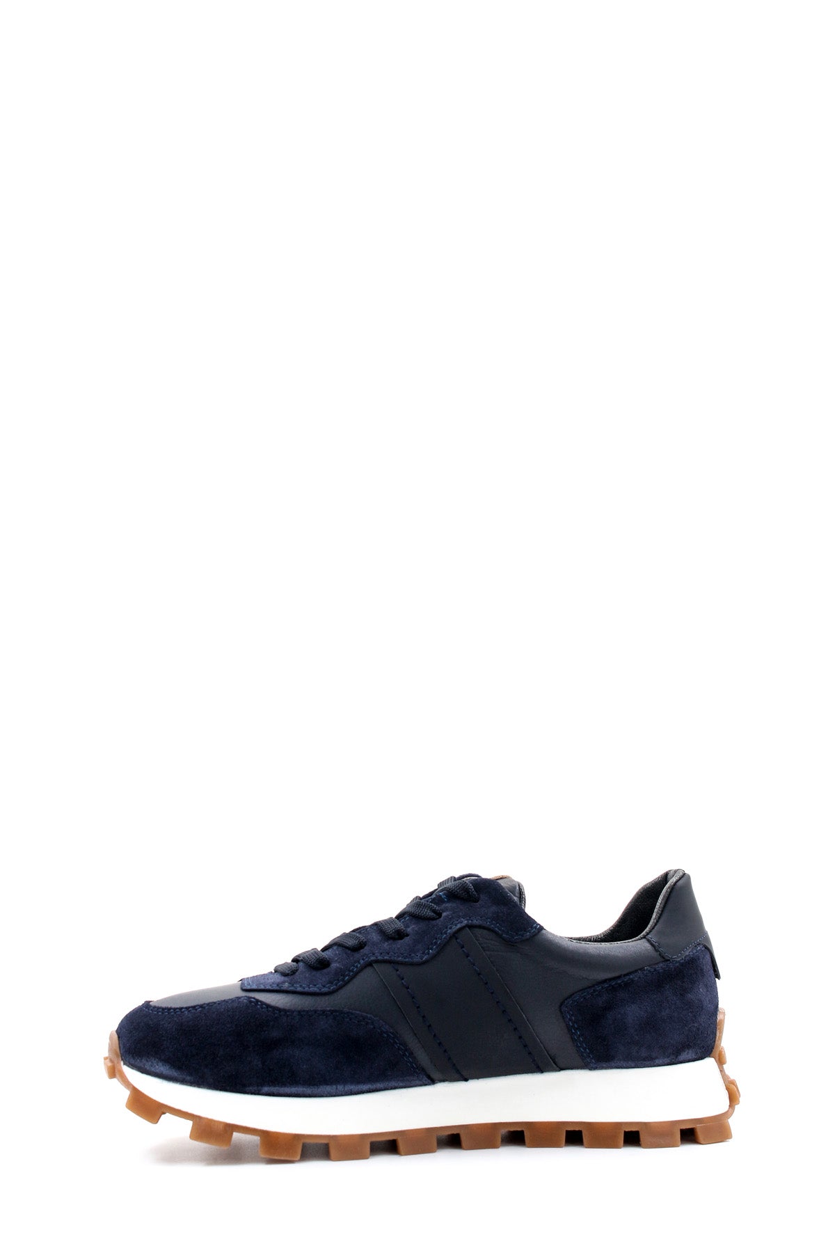 KOALA SYDNEY Men's Navy Blue Suede and Leather Casual Sneakers with White Sole