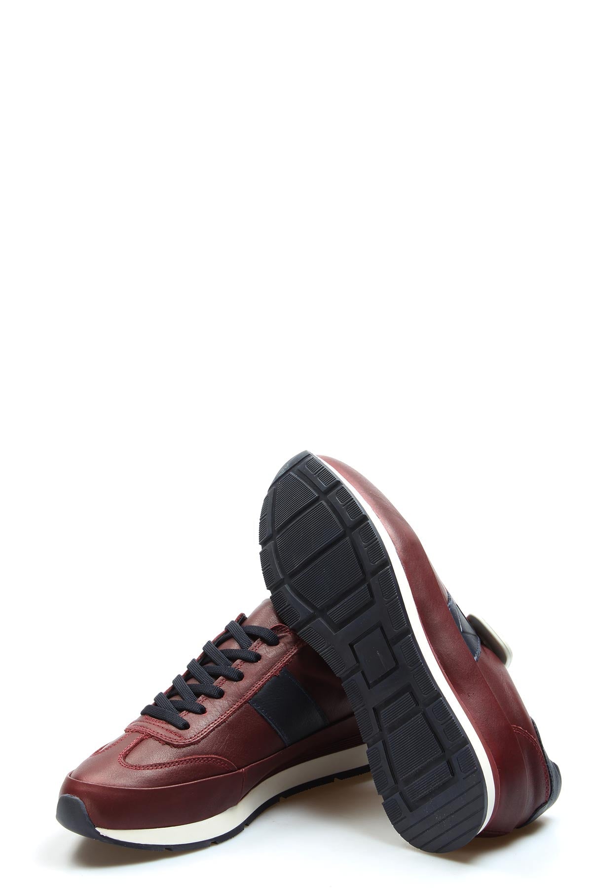 KOALA SYDNEY Men's Burgundy Leather Casual Sneakers-Wessi