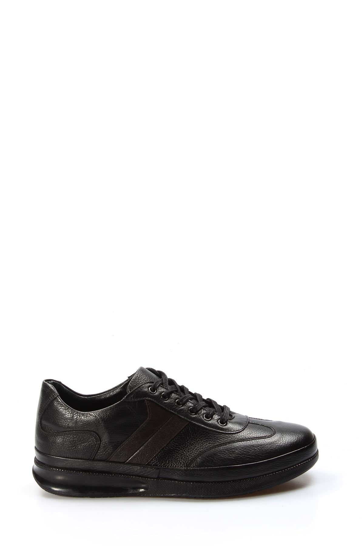 KOALA SYDNEY Men's Black Leather Sneakers with Padded Collar and Cushioned Sole