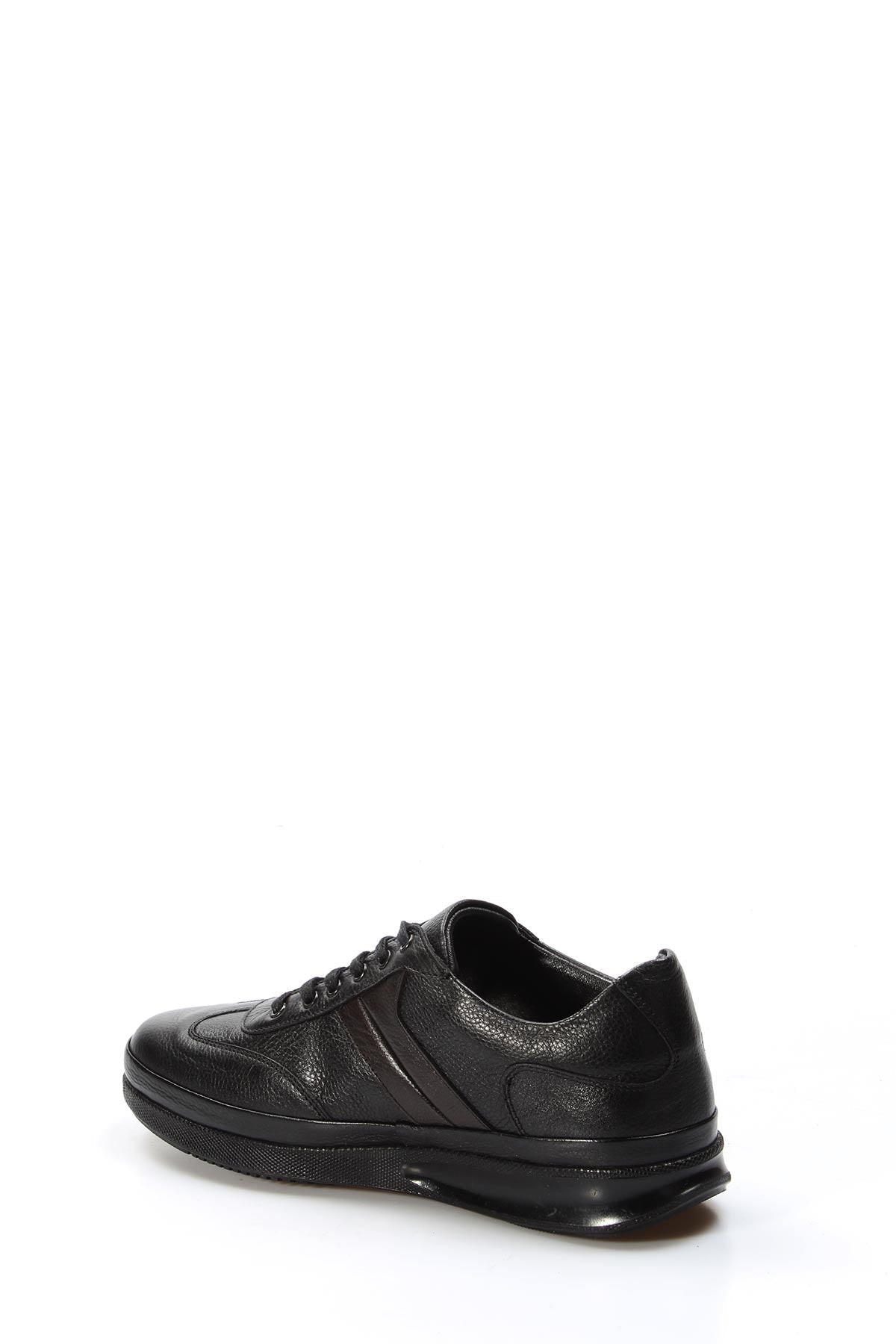 KOALA SYDNEY Men's Black Leather Sneakers with Padded Collar and Cushioned Sole
