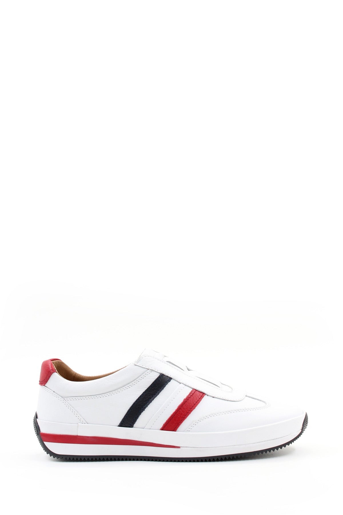KOALA SYDNEY White Leather Striped Slip-On Sneakers Wessi