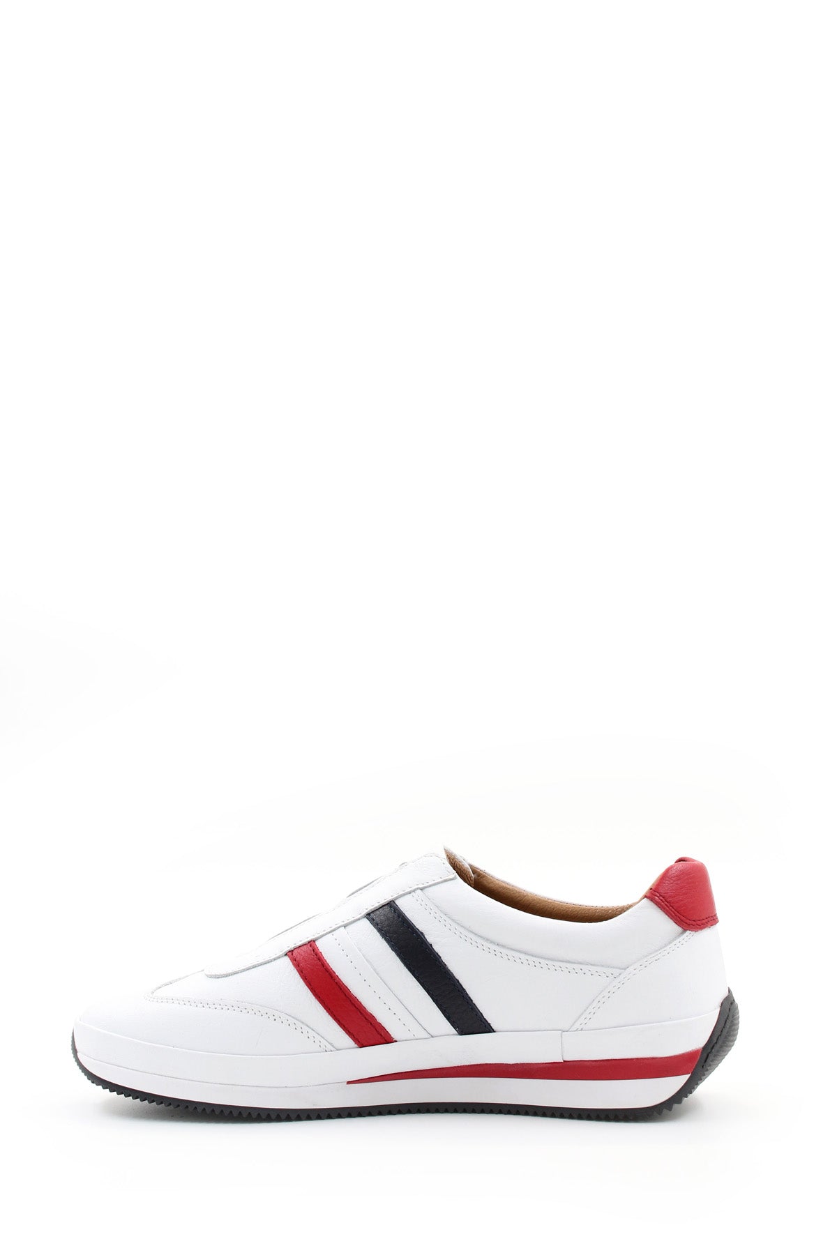 KOALA SYDNEY White Leather Striped Slip-On Sneakers Wessi