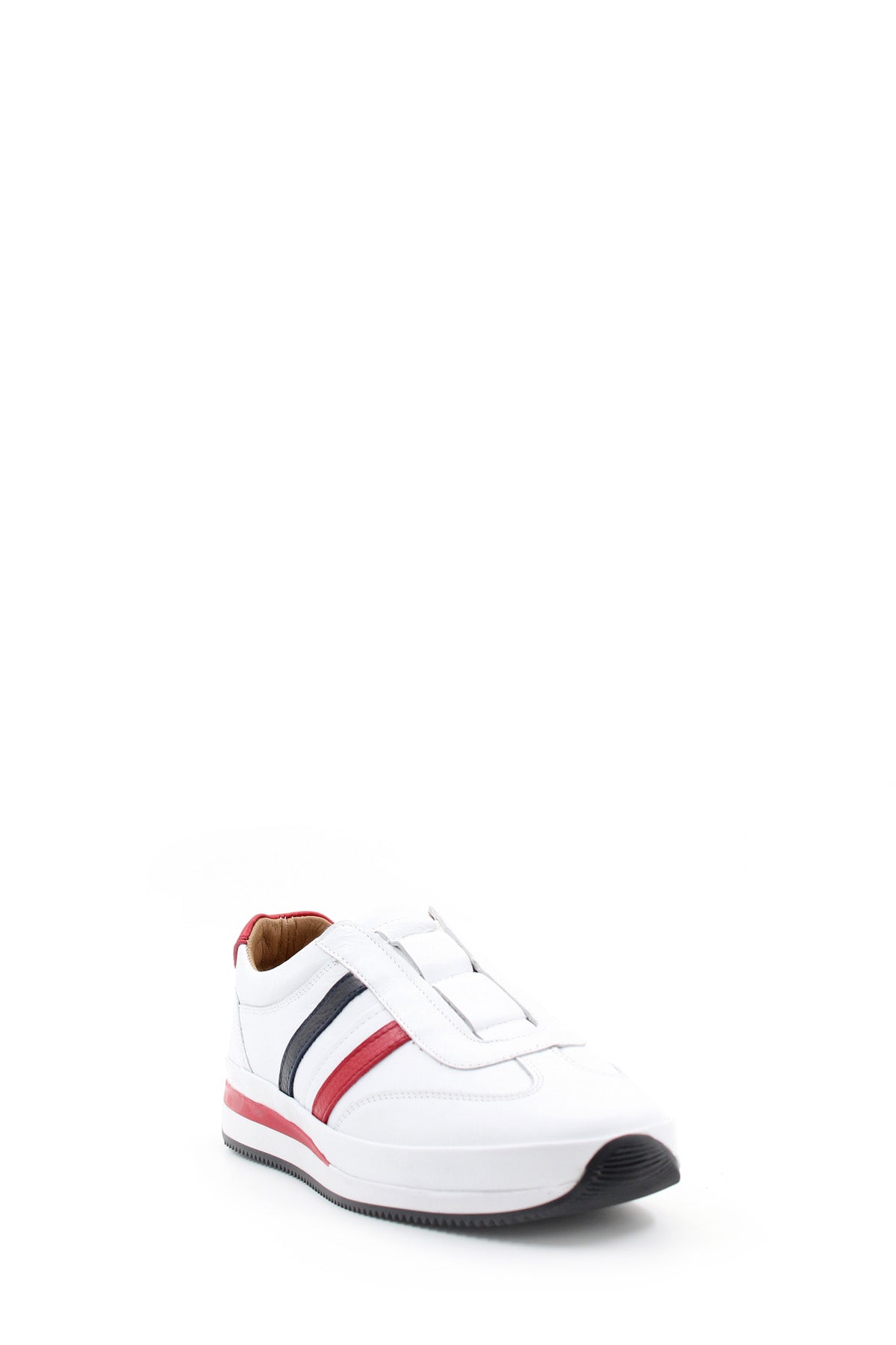 KOALA SYDNEY White Leather Striped Slip-On Sneakers Wessi