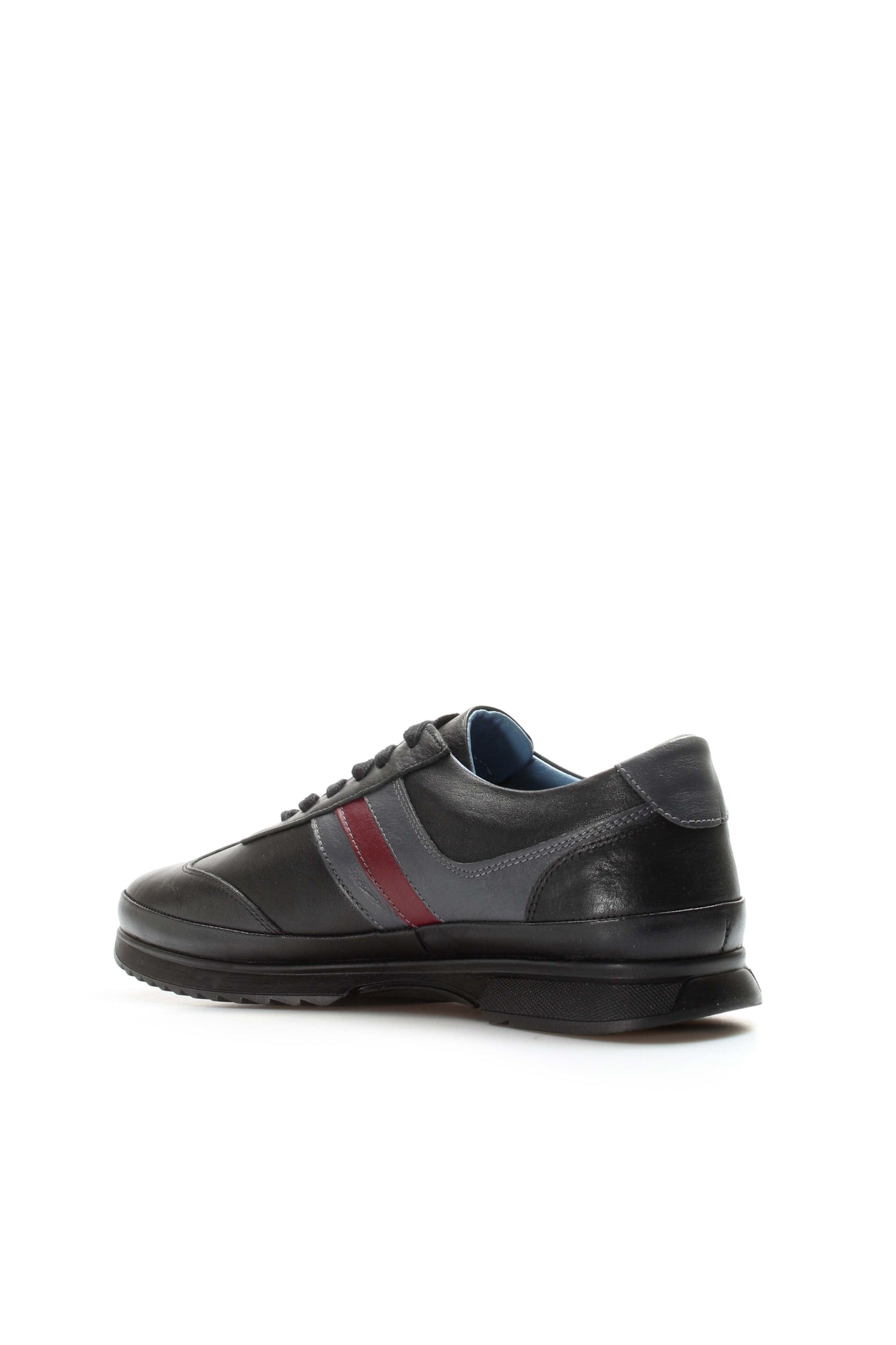 KOALA SYDNEY Men's Dark Brown Leather Sneakers with Burgundy Stripe